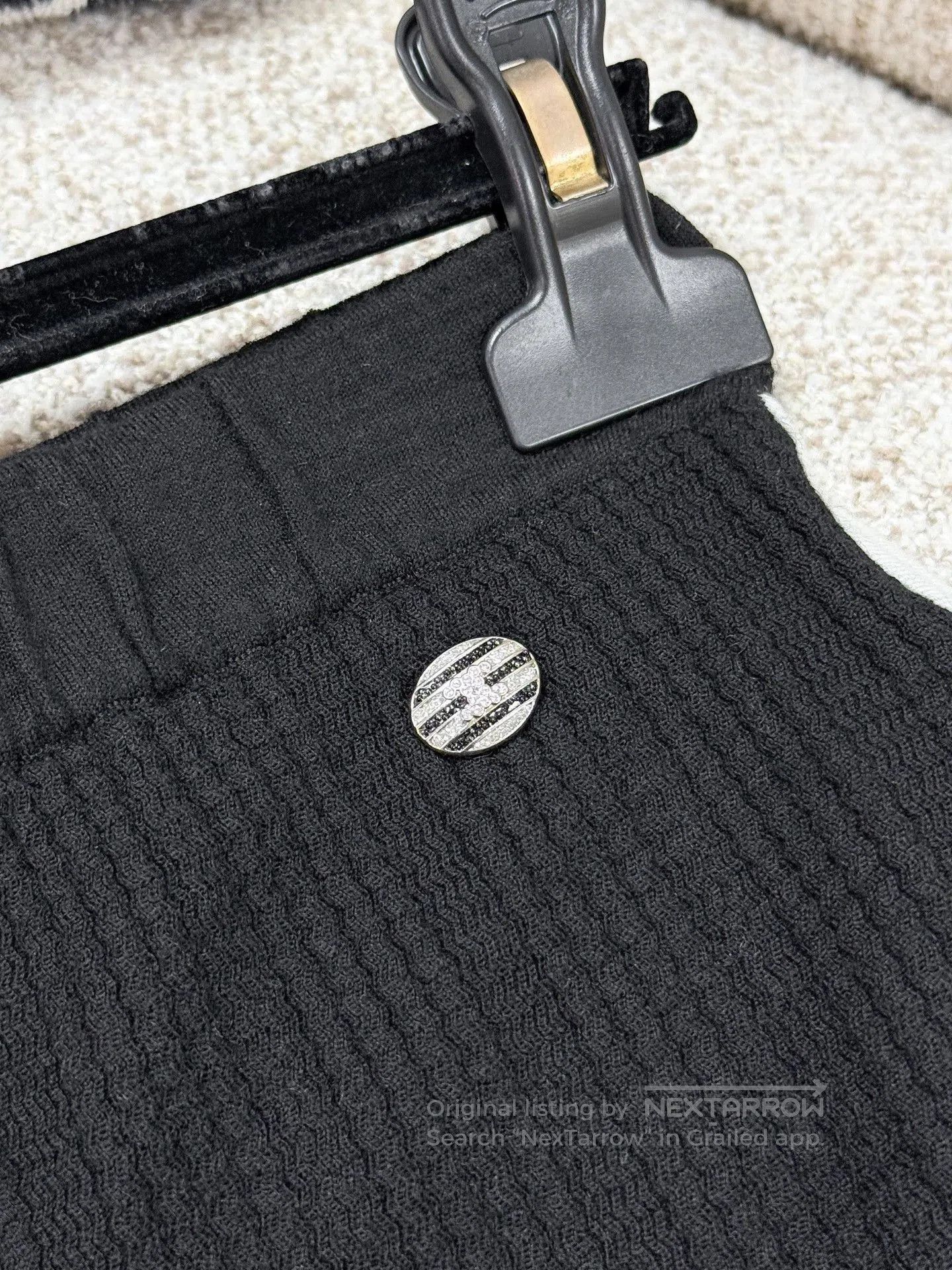 Chanel Chanel 24C Black Waffle Shorts. Size 37" - 4 Thumbnail