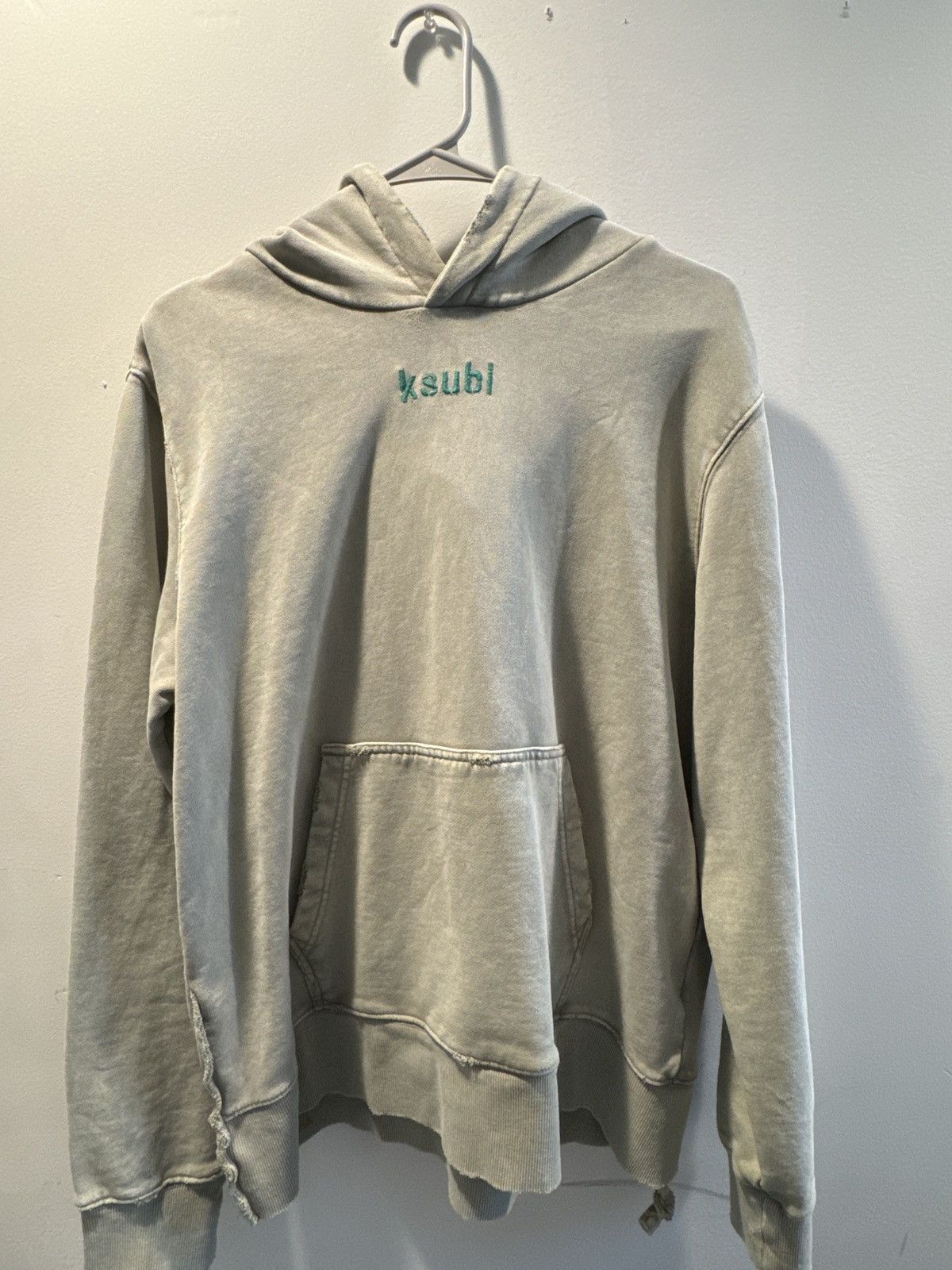 image of Ksubi Resist Kash Cotton Loopback Fleece Hoodie in Green, Men's (Size Small)