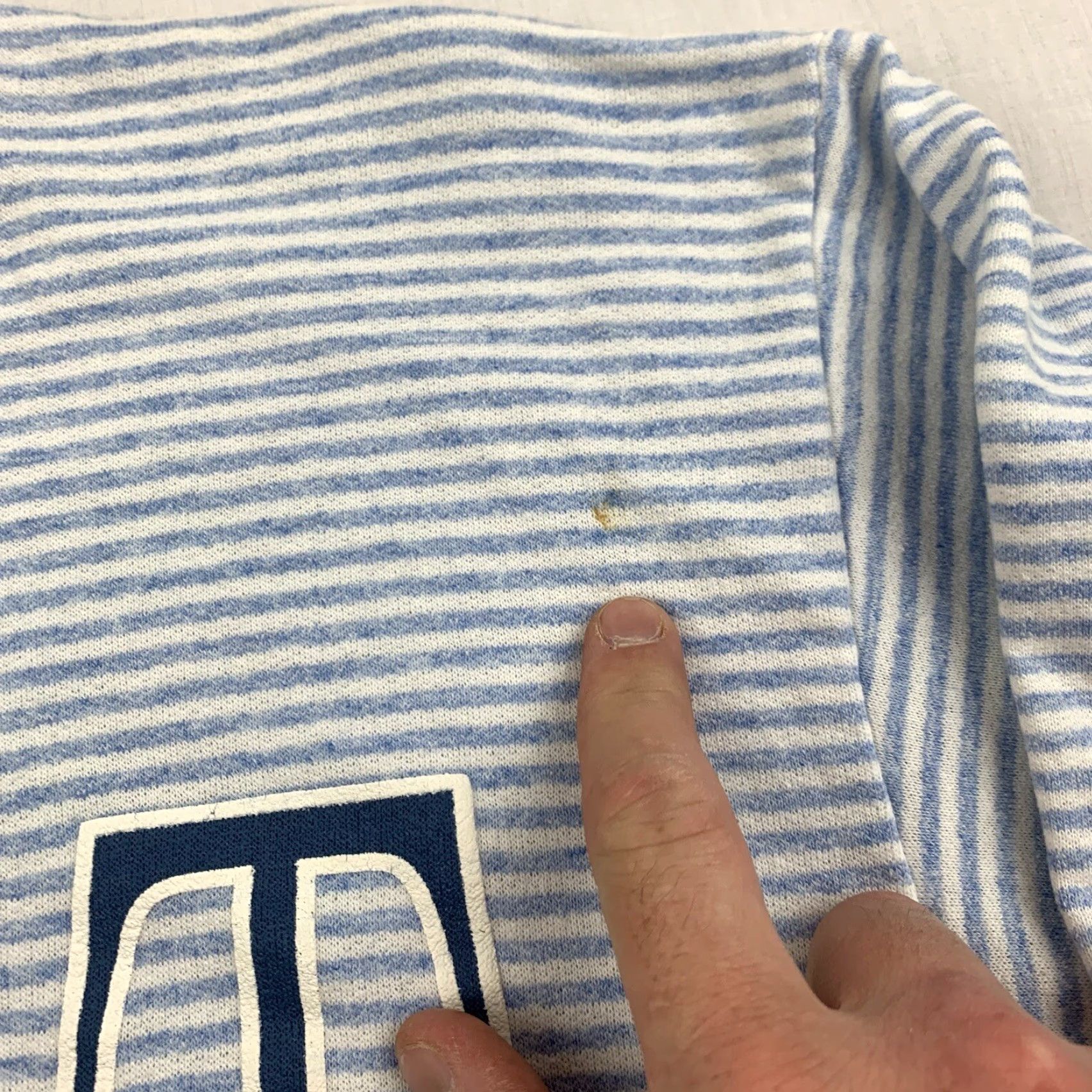 Vintage VINTAGE Sweatshirt Adult Small Blue Striped Drawstring Pullover 90s Beach Mens Size US S / EU 44-46 / 1 - 5 Thumbnail