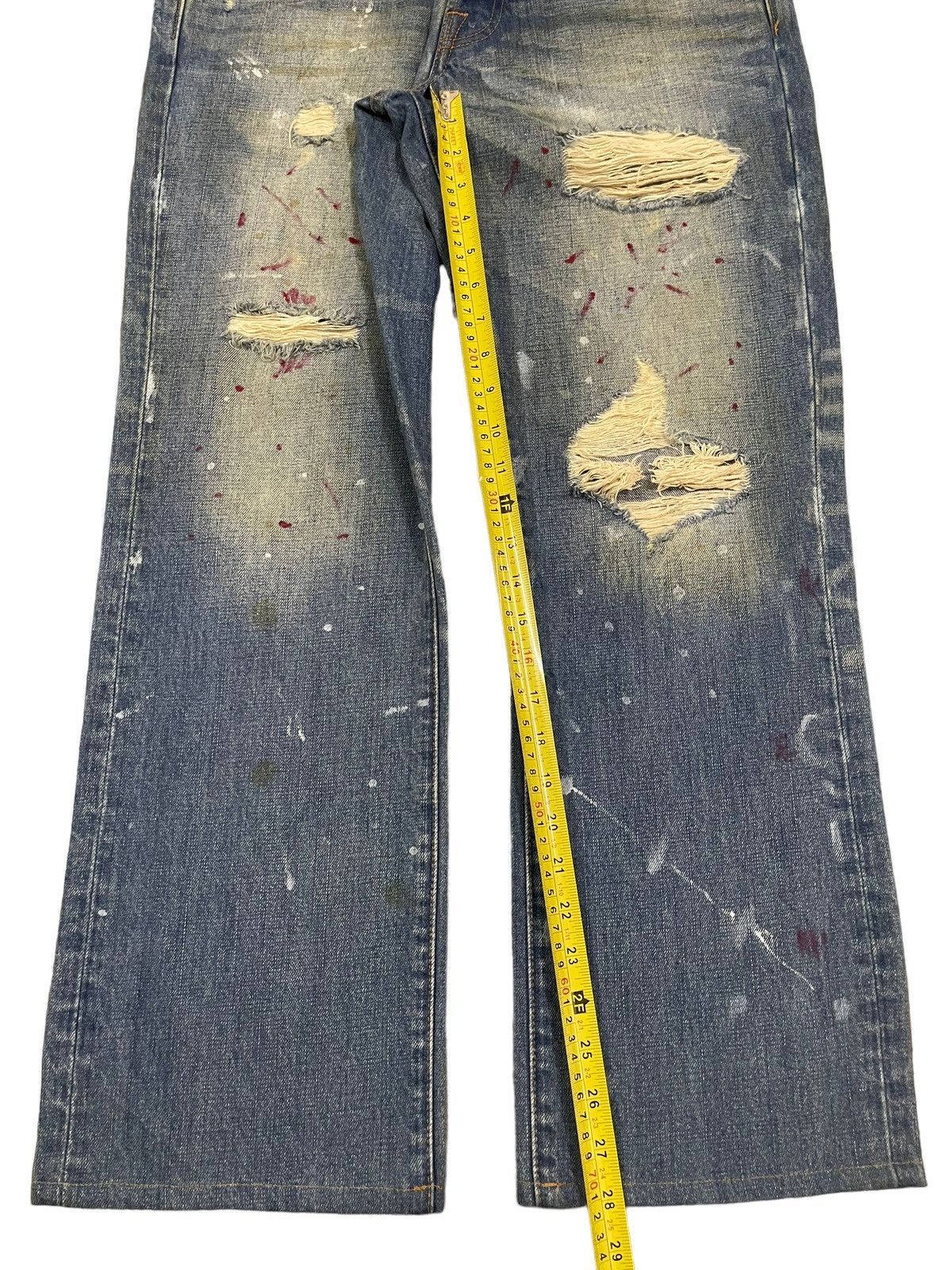 Abercrombie & Fitch Vintage Abercrombie & Fitch Paint Splash Distressed Jeans Size US 35 - 12 Thumbnail