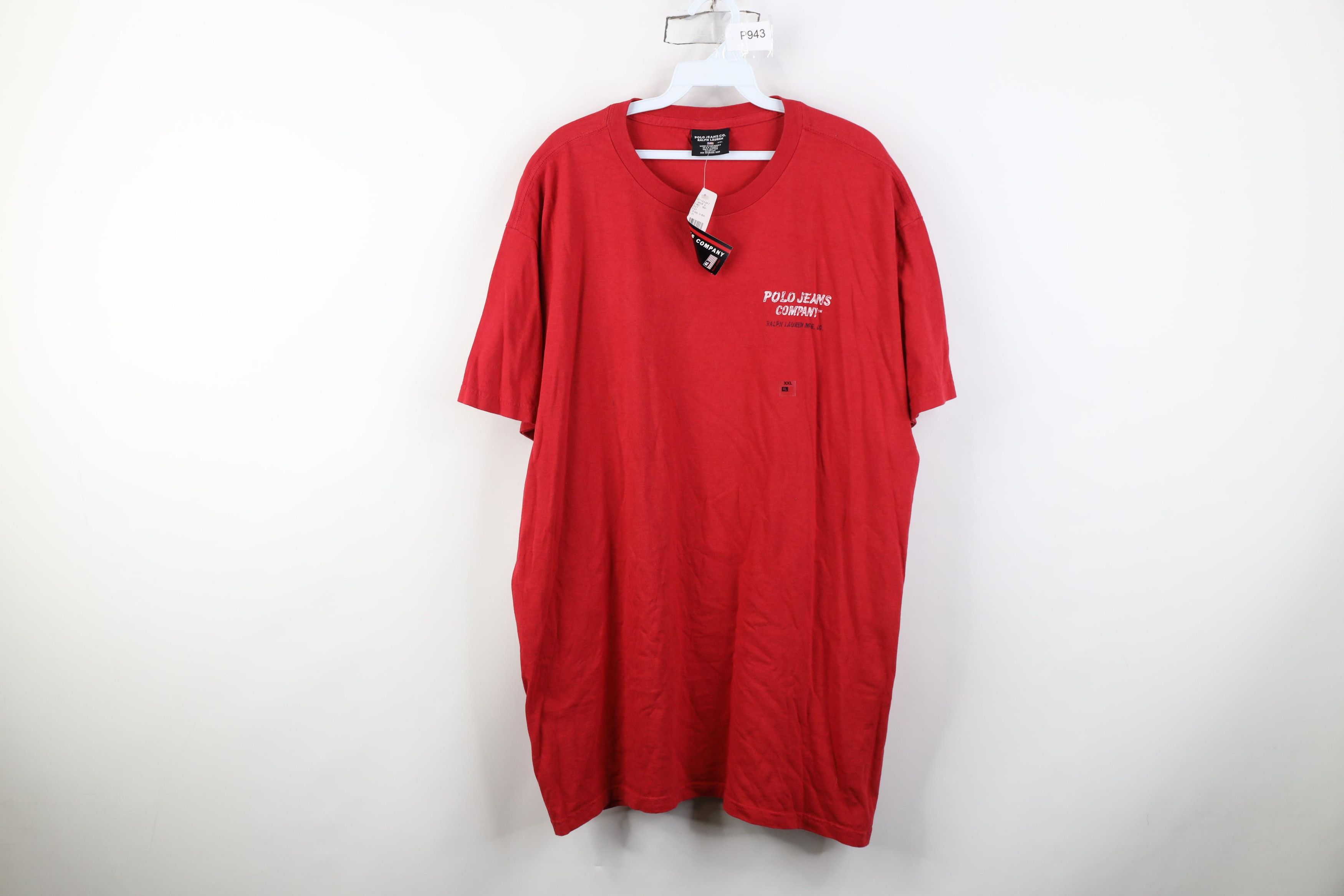 Polo Ralph Lauren Deadstock Vintage 90s Ralph Lauren Chalk Stencil T-Shirt Red Size US XXL / EU 58 / 5 - 1 Thumbnail