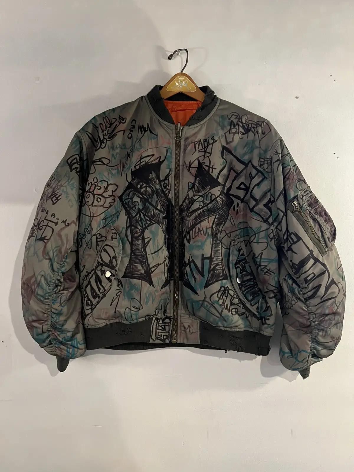 Mowalola Mowalola Graffiti Bomber | Grailed