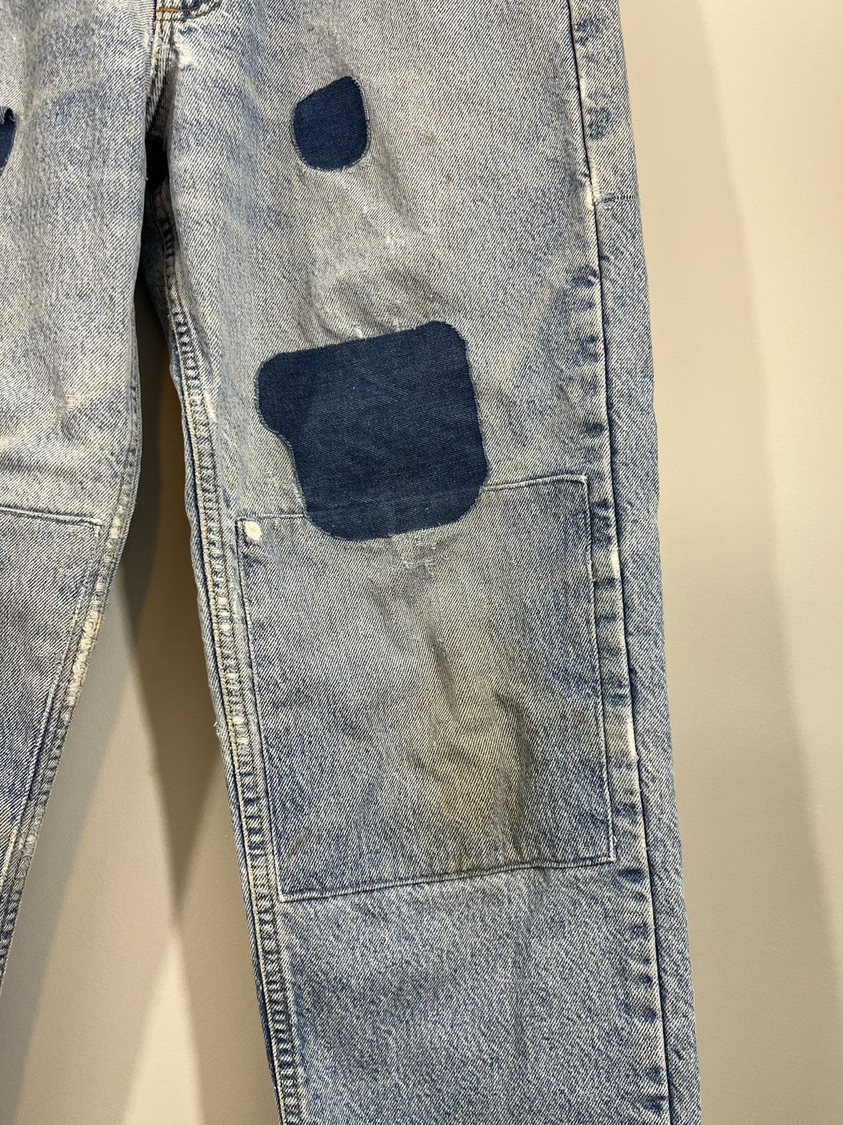 Carhartt Thrashed Patched Flannel Lined Distressed Jeans Size US 32 / EU 48 - 6 Thumbnail