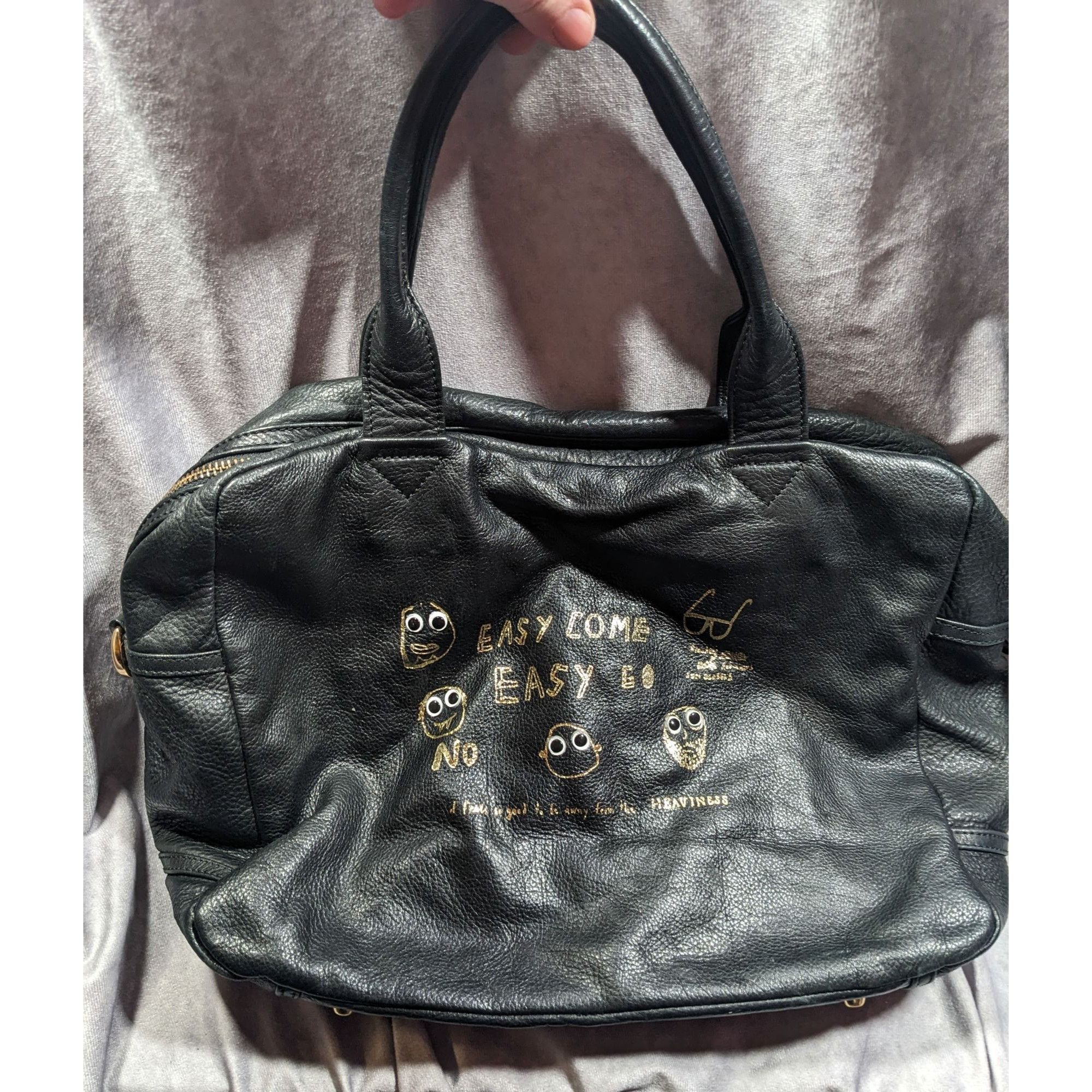Other Paris House Black Slouchy Leather Googly Eye Bag Size ONE SIZE - 12 Thumbnail