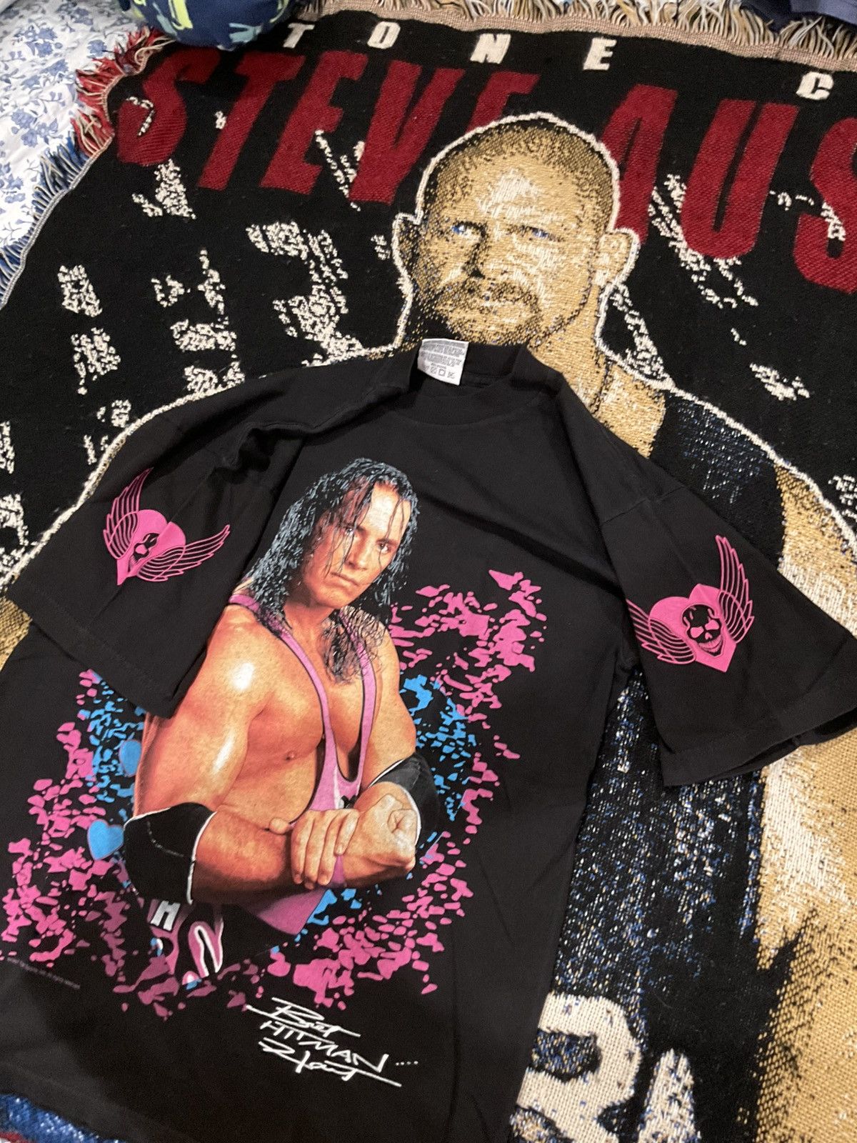 Vintage Vintage wwf bret hitman hart medium tee shirt Size US M / EU 48-50 / 2 - 5 Thumbnail