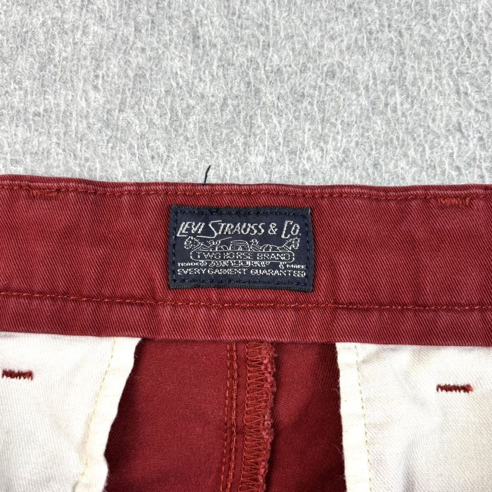 Levi's Levi's Pant Men 33x32 Red Chino Straight Leg Casual Office Heritage Academia Work Pants Size US 33 - 3 Thumbnail