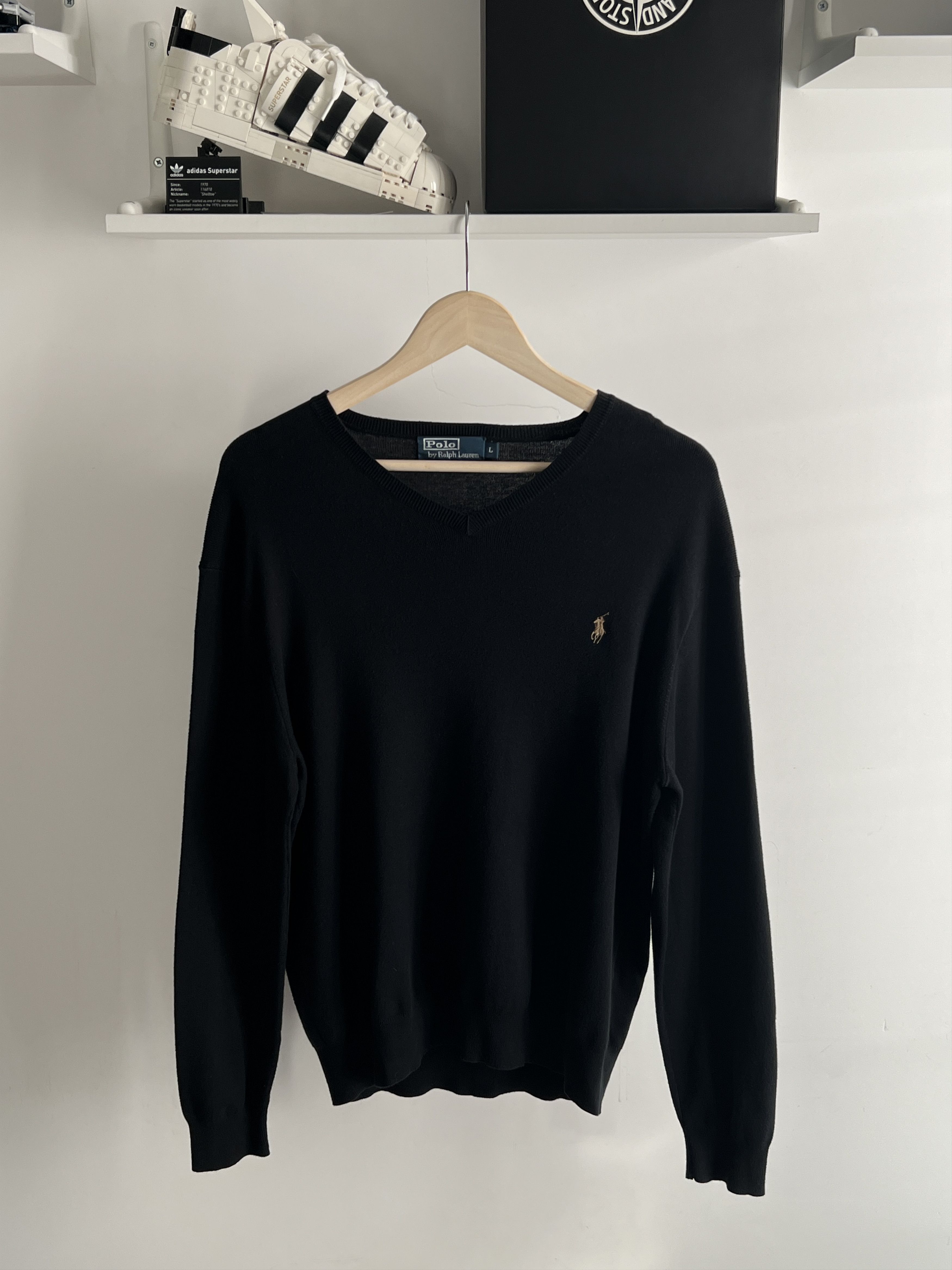 Polo Ralph Lauren × Vintage Vintage 90s Polo Ralph Lauren Sweatshirt Pullover V-Neck Size US L / EU 52-54 / 3 - 1 Thumbnail