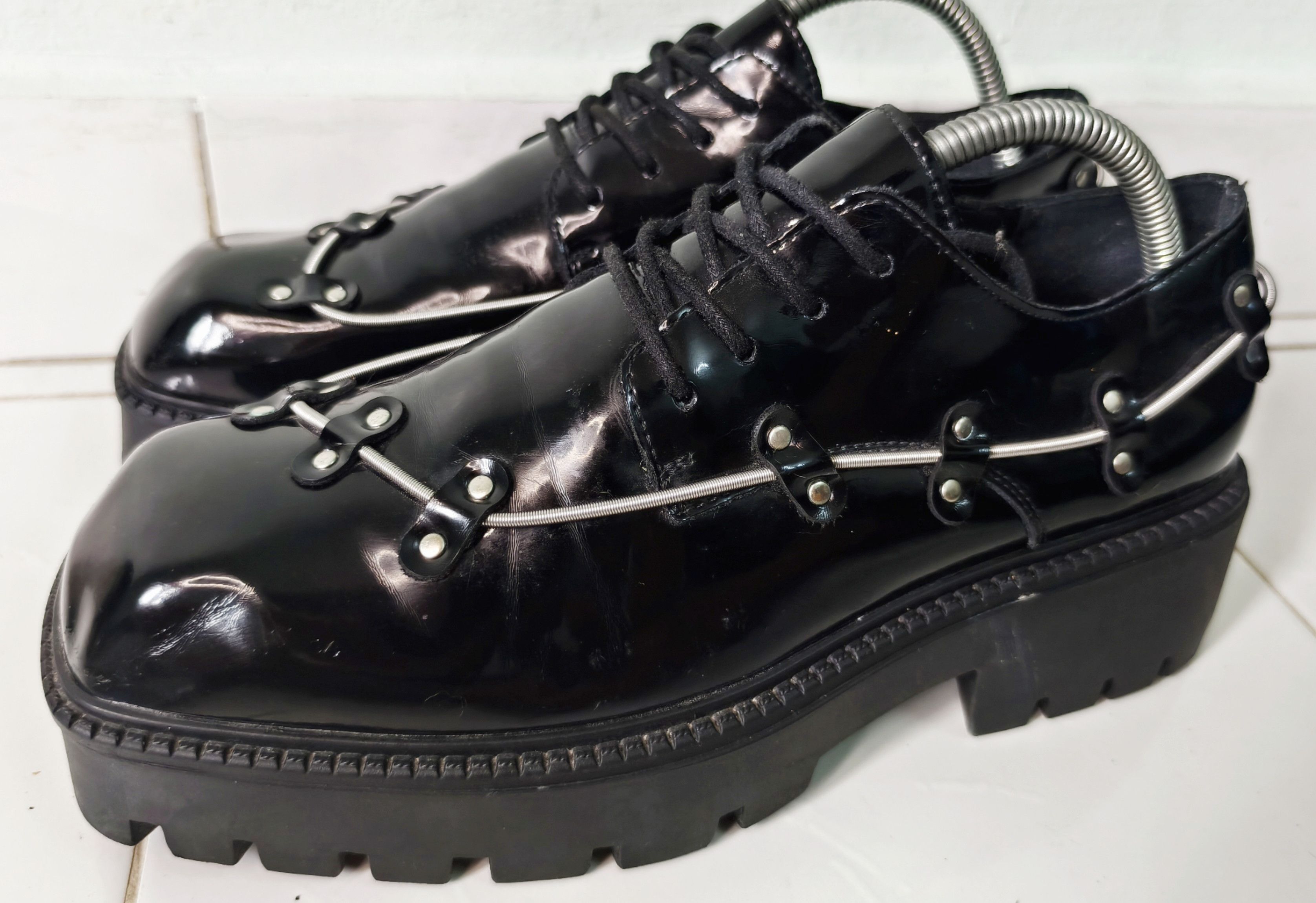 Japanese Brand British style niche square toe spring black oxford shoes Size US 6 / EU 39 - 6 Thumbnail