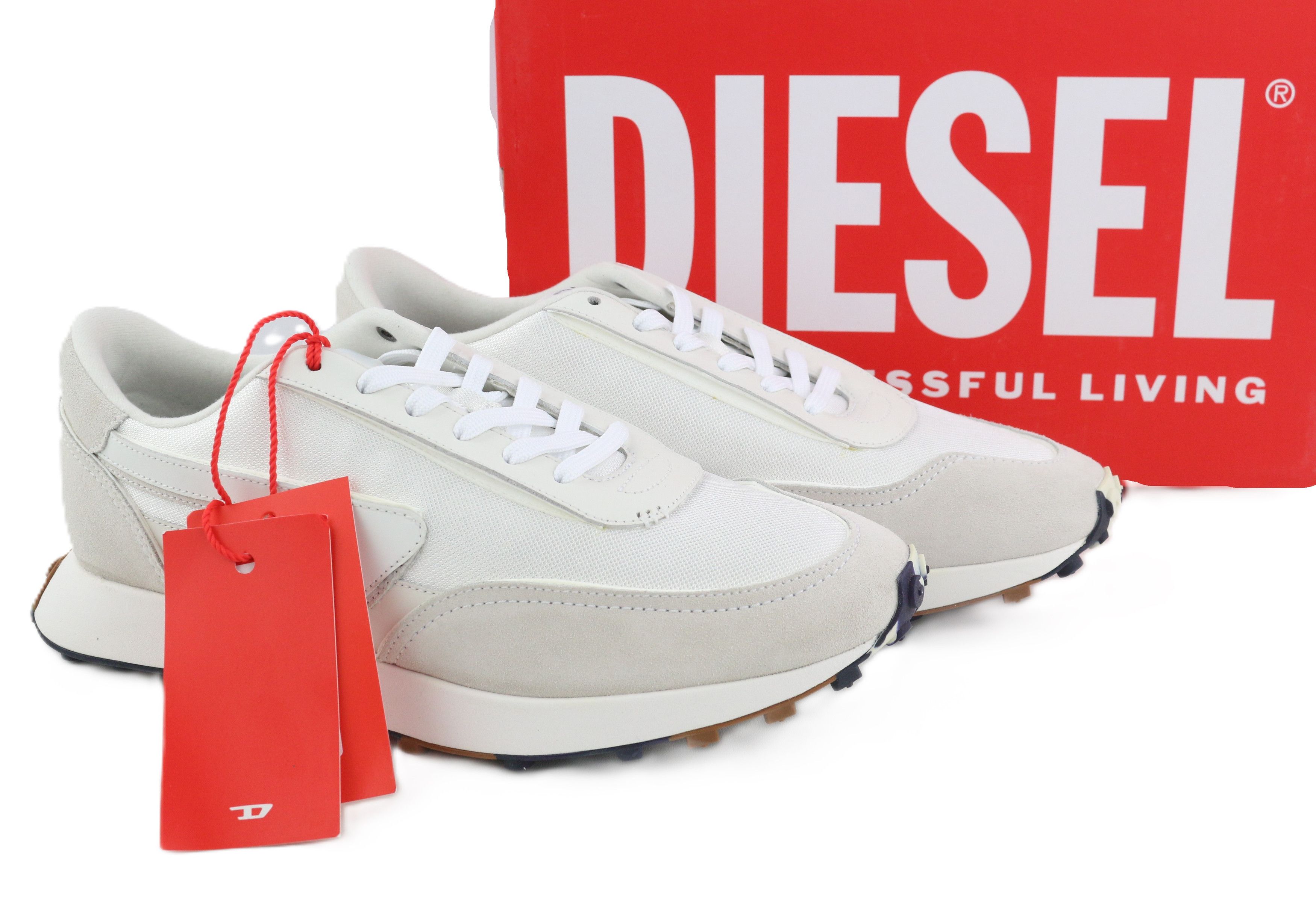 Diesel S-RACER-LC EU41 White Suede Leather 40566 Size US 8 / EU 41 - 1 Thumbnail