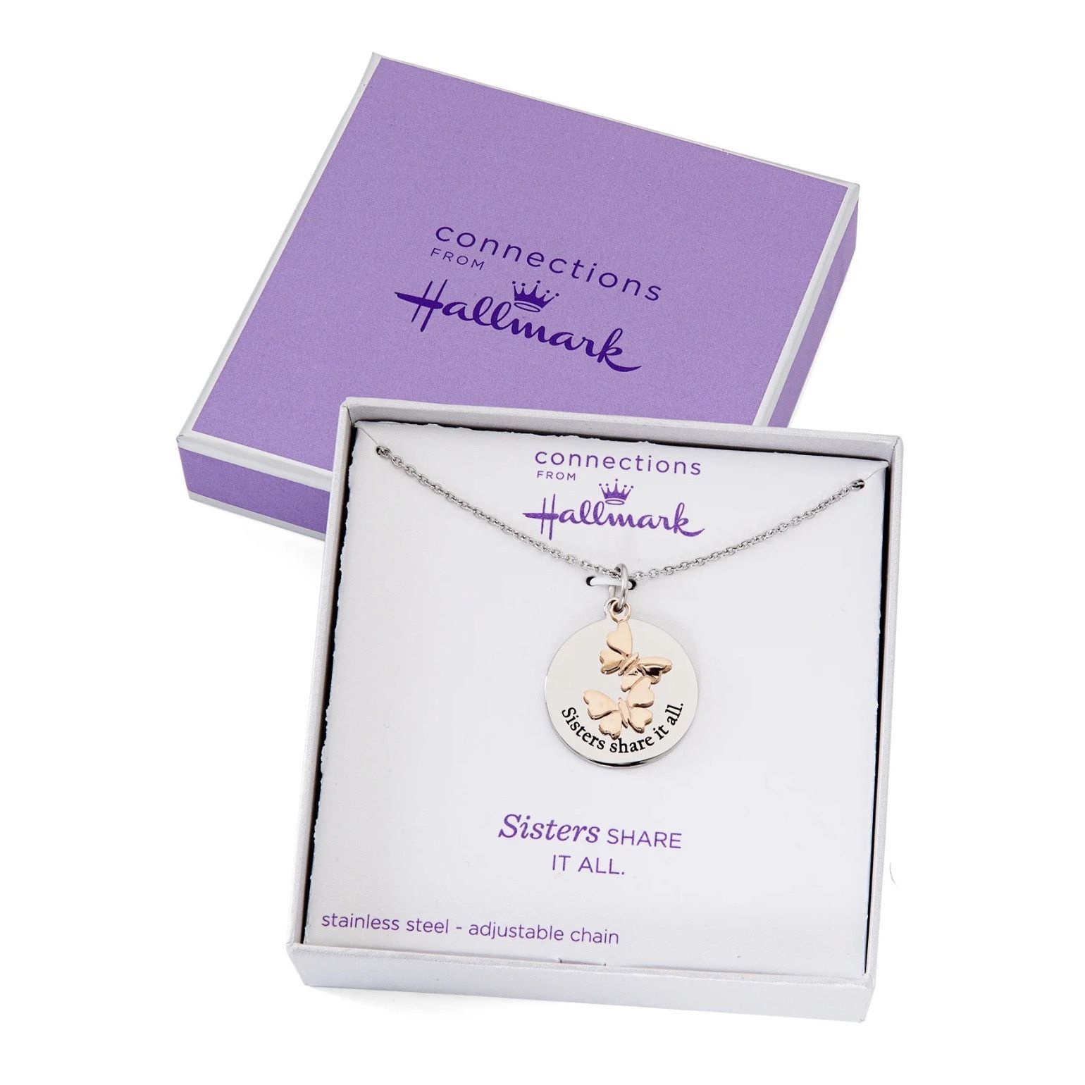 Other NWT Hallmark S/S “Sisters Share it All” Butterfly Pendant Size ONE SIZE - 2 Thumbnail