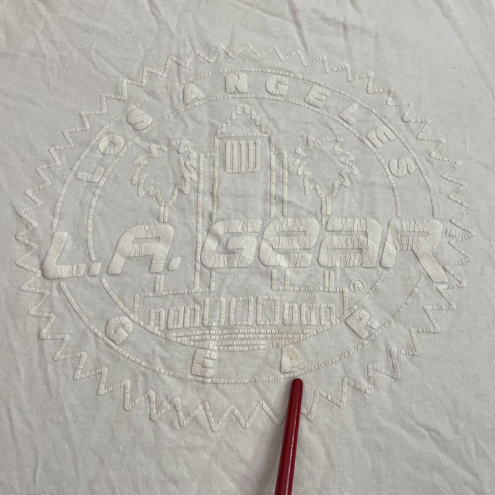 Spell VINTAGE L.A. Gear Shirt Adult Medium Beige Logo Athletic Mens 90s Y2K Shirt Mens Beige Logo 90s America Hip Hop Vintage Size US M / EU 48-50 / 2 - 4 Thumbnail