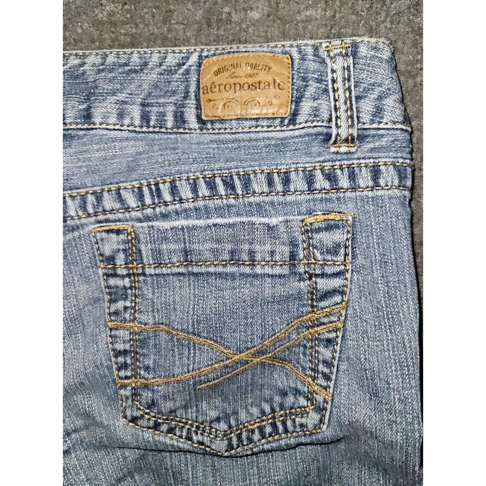 Vintage Aéropostale Bayla Skinny Jeans Women's 7/8 Low Rise Blue Straight Casual Preppy Size 28" / US 6 / IT 42 - 8 Thumbnail