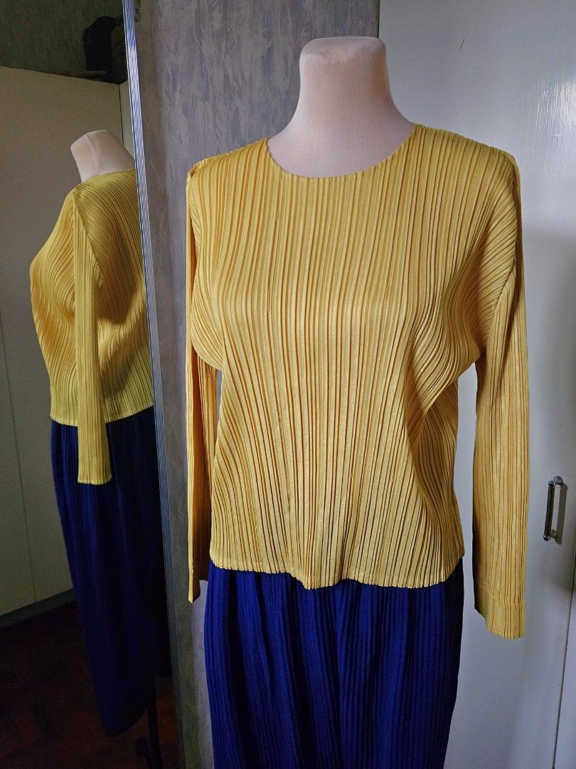 Pleats Please Issey Miyake Issey Miyake Pleats Please Spring 2020 Yellow Top Size M / US 6-8 / IT 42-44 - 2 Thumbnail