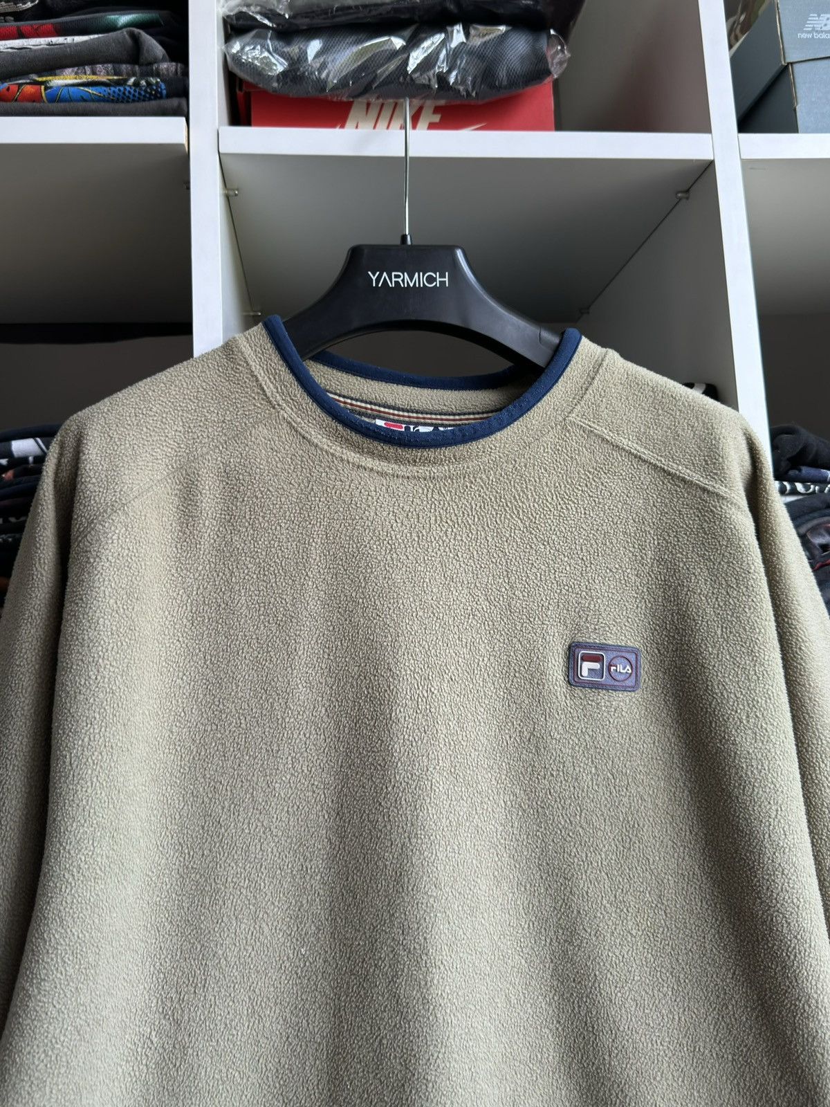 Fila × Vintage Vintage 90s FILA Fleece Nylon Logo Sweater Size US L / EU 52-54 / 3 - 3 Thumbnail