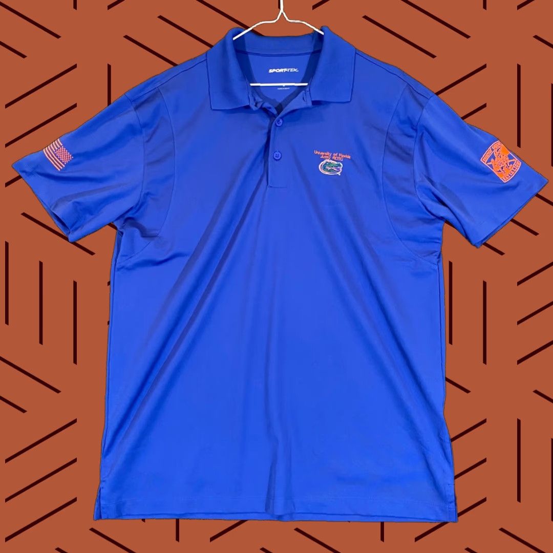 Vintage University of Florida Polo Mens Large Blue ROTC Gator Battalion Golf Shirt S/S Size US L / EU 52-54 / 3 - 1 Thumbnail