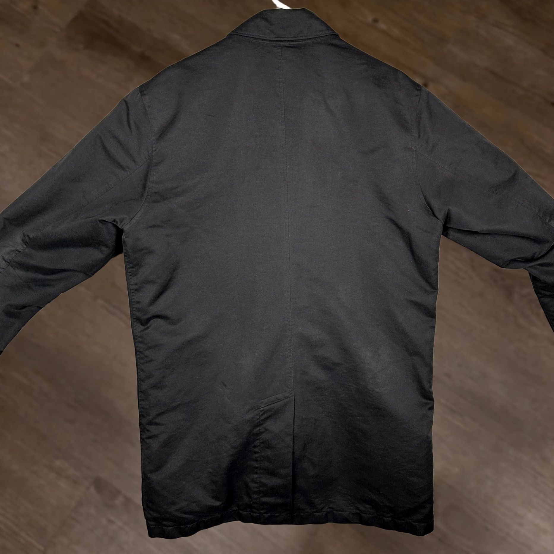 Gap Gap Overcoat Jacket Mens Medium Black Mac Coat Car Coat Button Front Closure Pockets Adjustable Cuffs Lined Quilted Fall Business, Workwear Mens Size US M / EU 48-50 / 2 - 1 Thumbnail