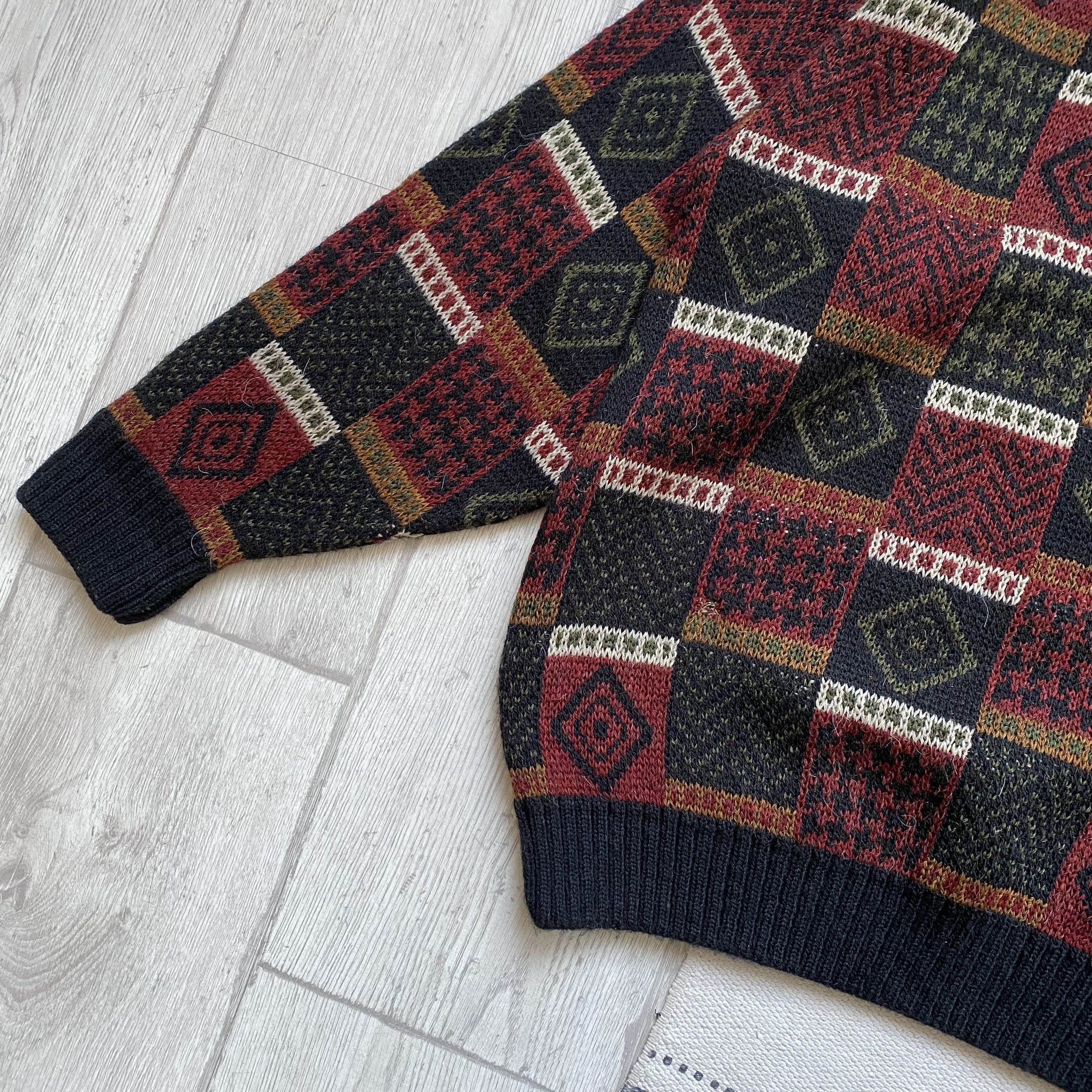 Vintage 🐑 Vintage 90s Alpaca Wool Multi knit sweater coggi vibe Size US S / EU 44-46 / 1 - 4 Thumbnail