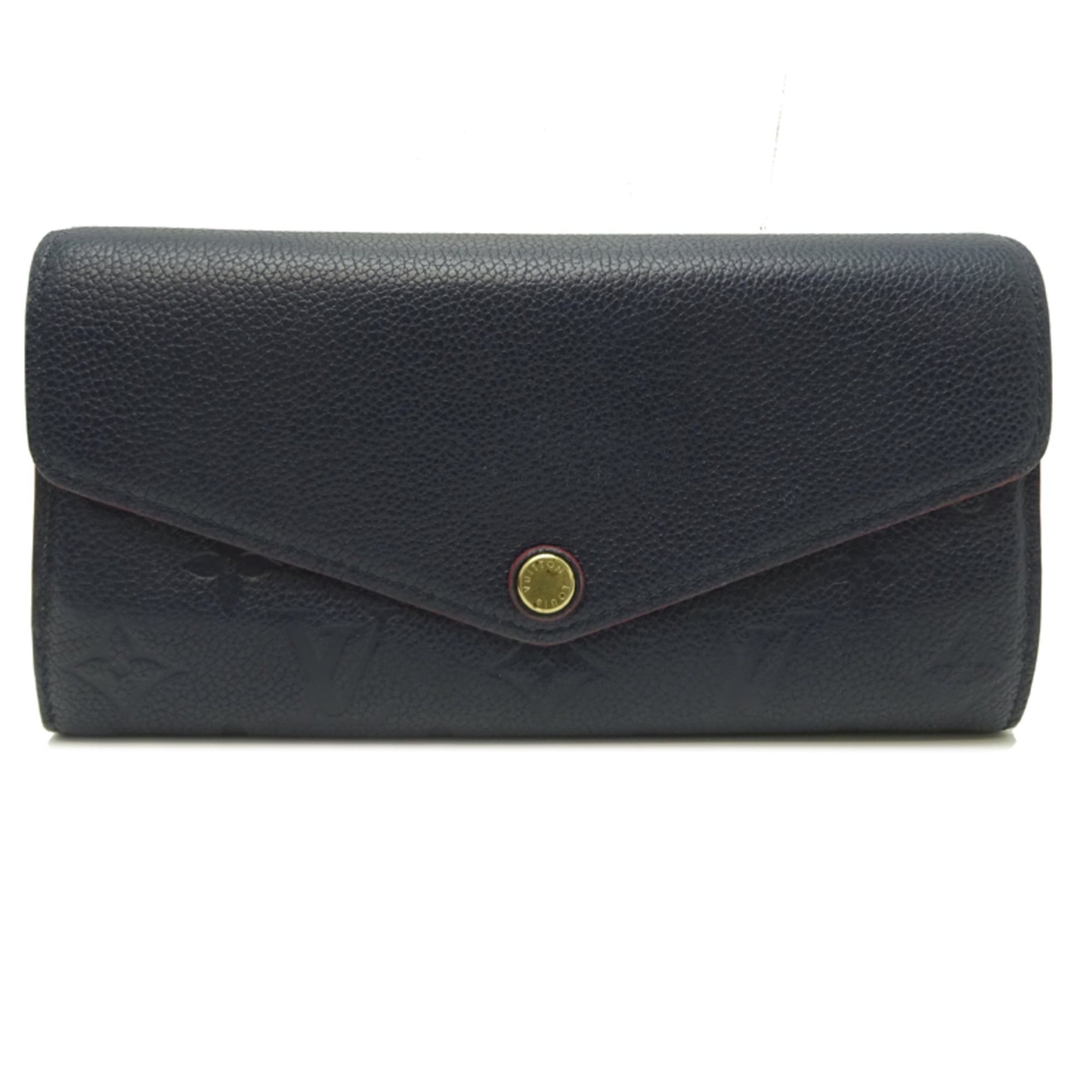 Louis Vuitton Louis Vuitton Portefeuille Sarah (Faulty Button) Women's Long Wallet M62125 (Discontinued) Monogram Empreinte Marine Rouge (Navy Red) Size ONE SIZE - 1 Thumbnail
