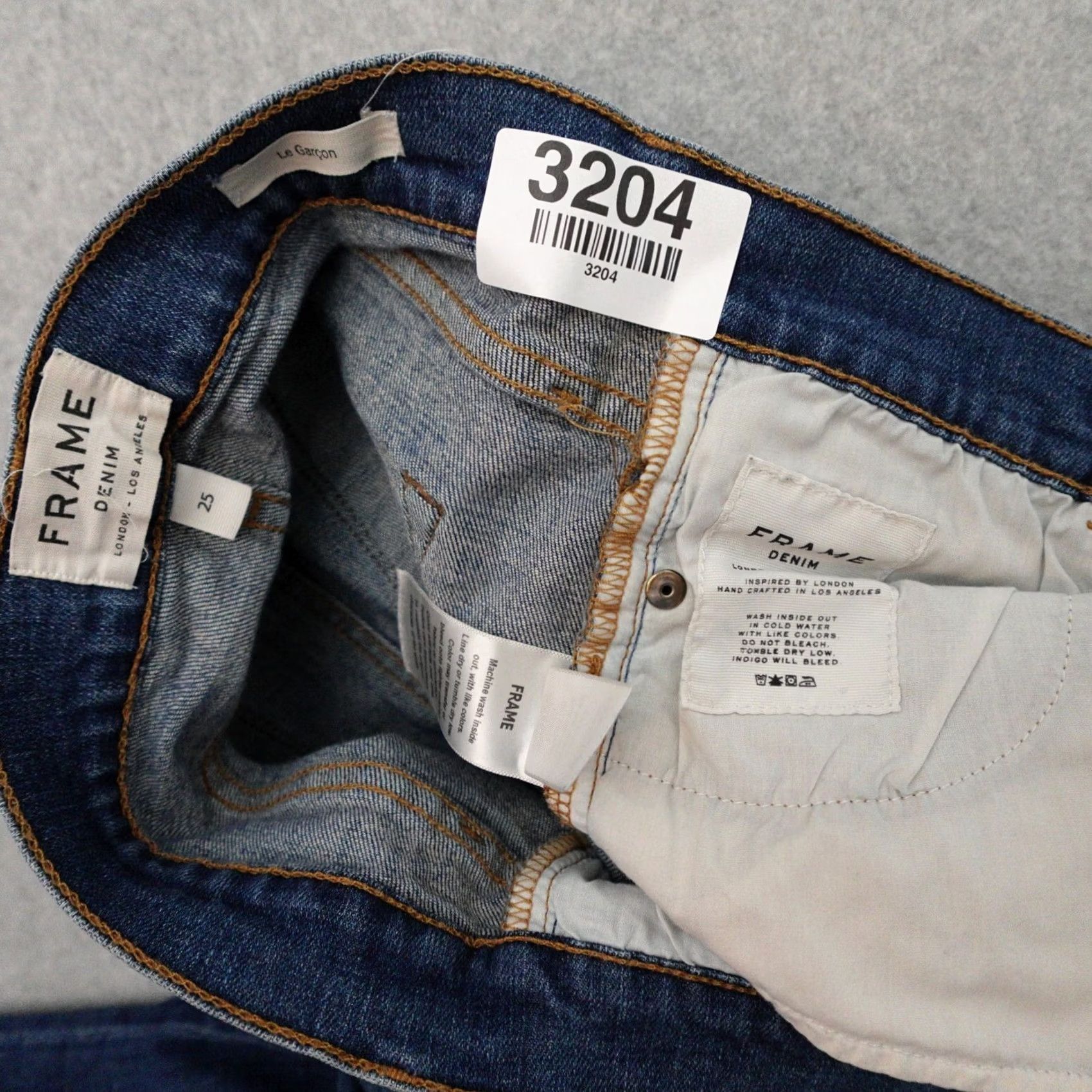 Frame FRAME Jeans Womens 25x28 Blue Medium Wash Distressed Denim Skinny Shirt/Jeans (Adult Women) Size 42" / US 20 - 4 Thumbnail