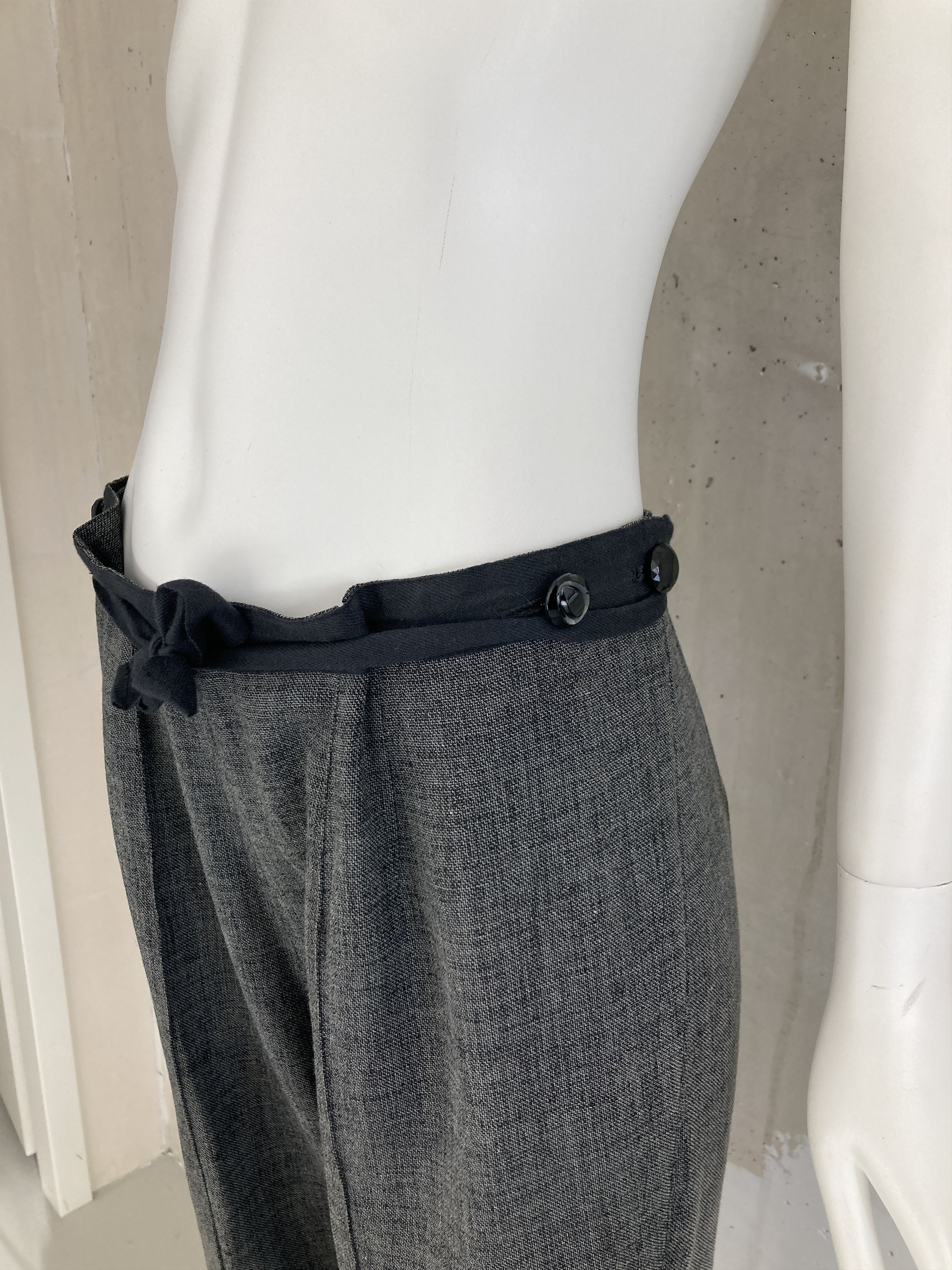 Ann Demeulemeester Early 90's Grey Side Buttoned Trousers Size 27" / US 4 / IT 40 - 4 Thumbnail