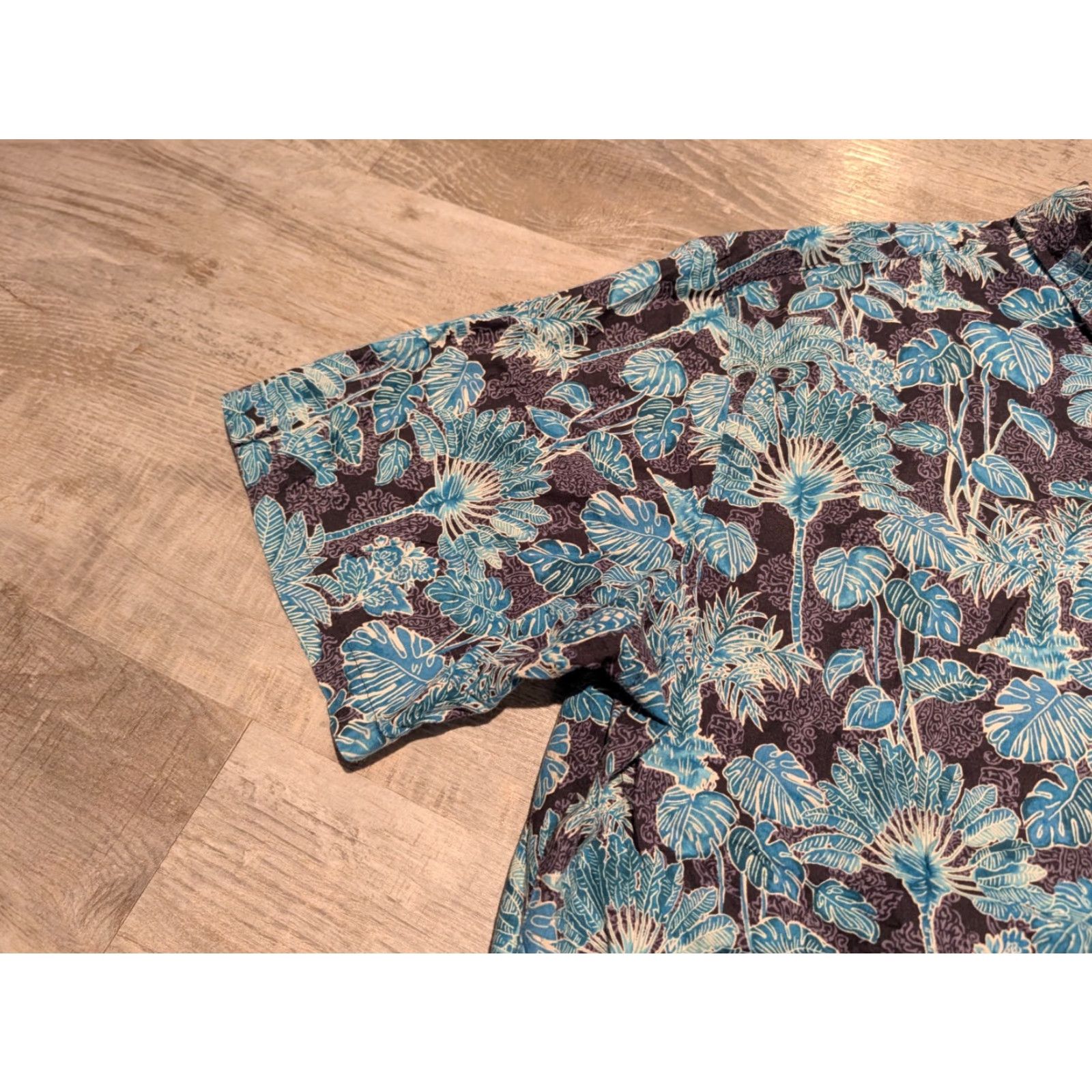 Tori Richard Tori Richard Hawaiian Shirt XL Blue Floral Button-Up Short Sleeve Tropical Trees Mens Size US XL / EU 56 / 4 - 4 Thumbnail