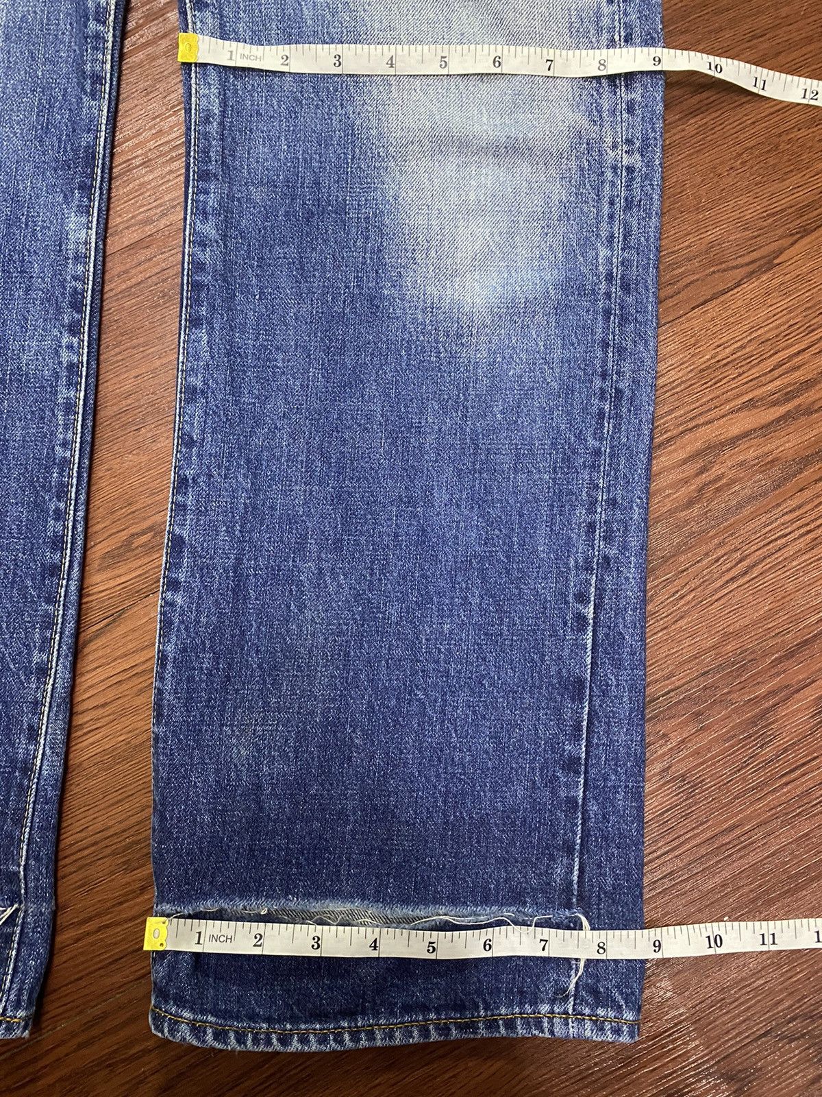 Vintage Vtg Japanese Denim Dungaree Selvedge Faded Wash Loose Jeans Size US 31 - 20 Thumbnail