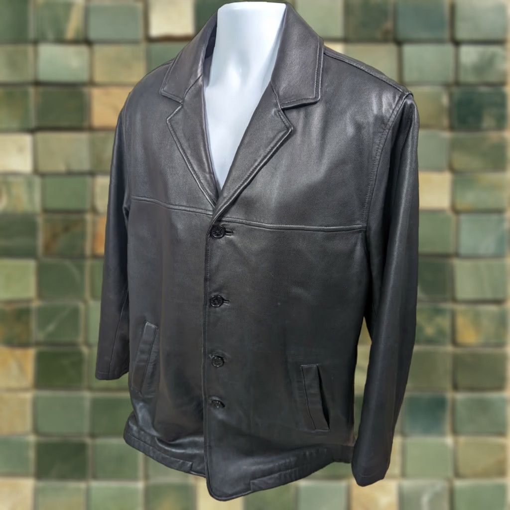 Vintage VINTAGE Cezani Leather Jacket Mens Medium Black Insulated Over Top Coat Motorcycle" Size US M / EU 48-50 / 2 - 1 Thumbnail