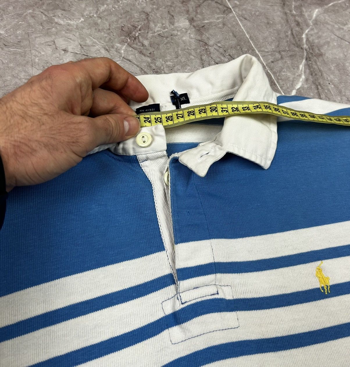 Polo Ralph Lauren Vintage Polo Ralph Lauren Rugby Long Sleeve Striped Shirt Size US XL / EU 56 / 4 - 20 Thumbnail