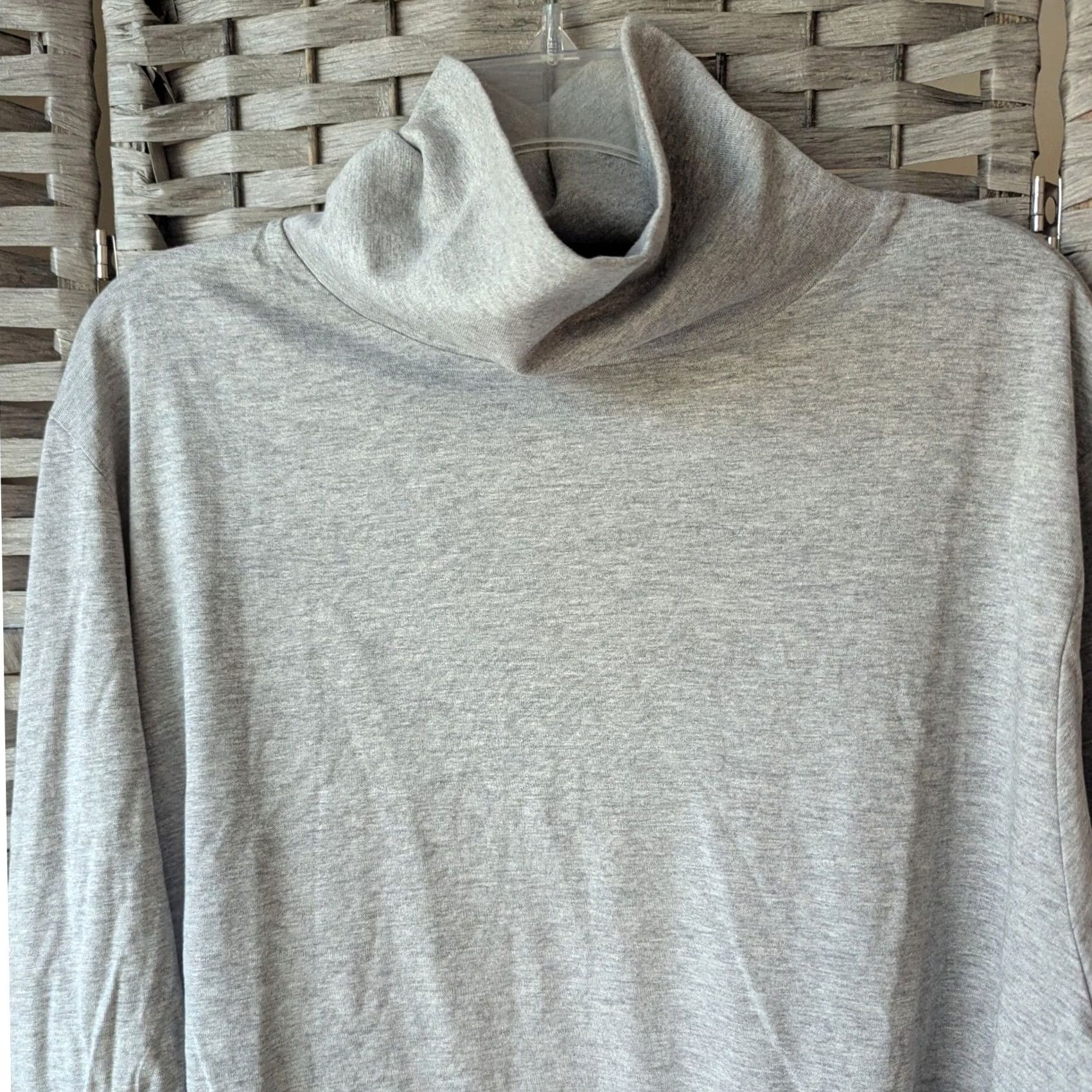 Vintage Ulla Popken Heather Gray Turtleneck Top Long Sleeve Womens 24/26 Minimalist Size 4XL / US 24-26 - 2 Thumbnail