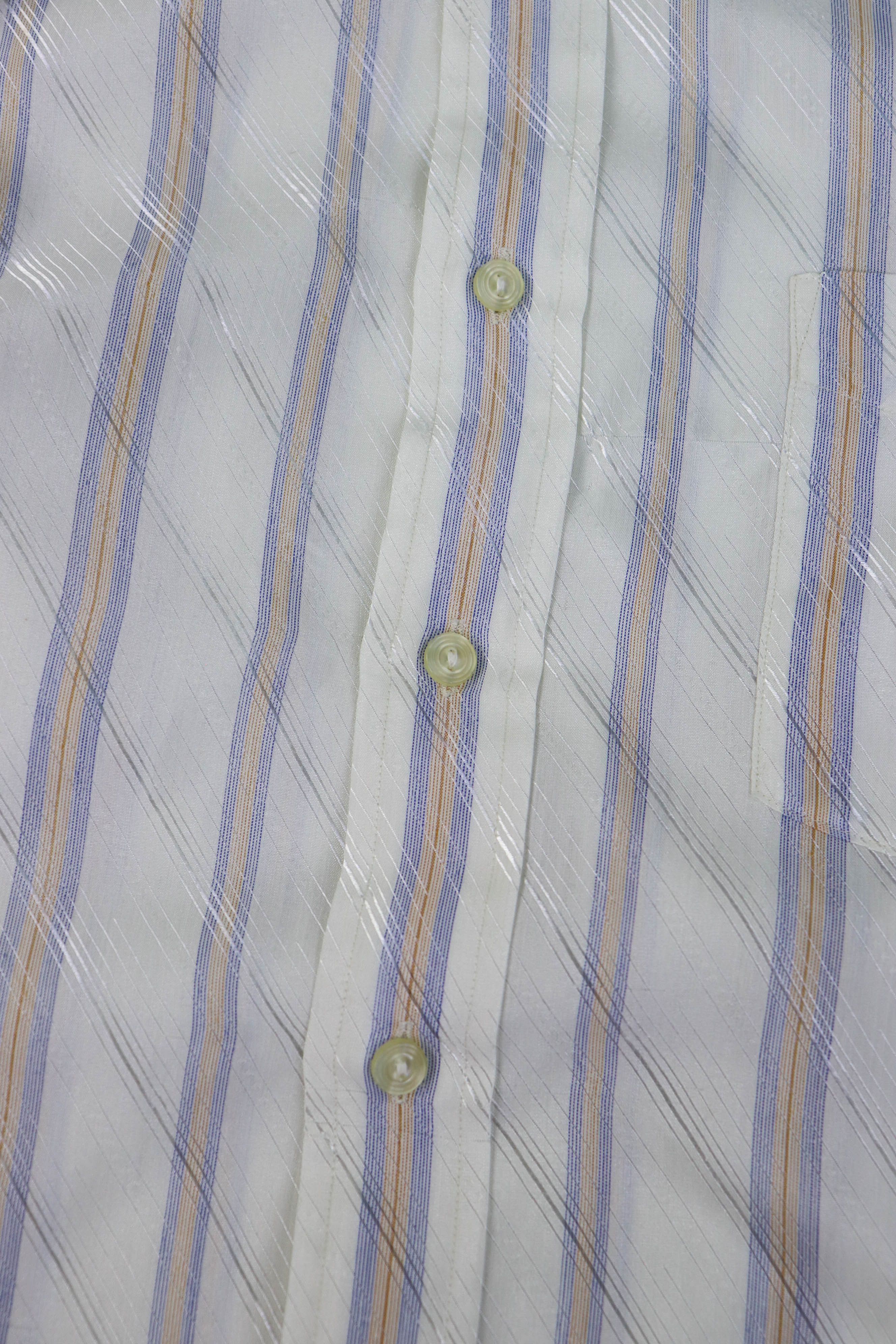Givenchy Givenchy 60-70s Vintage Made in Hong Kong Striped Shirt Size US L / EU 52-54 / 3 - 6 Thumbnail
