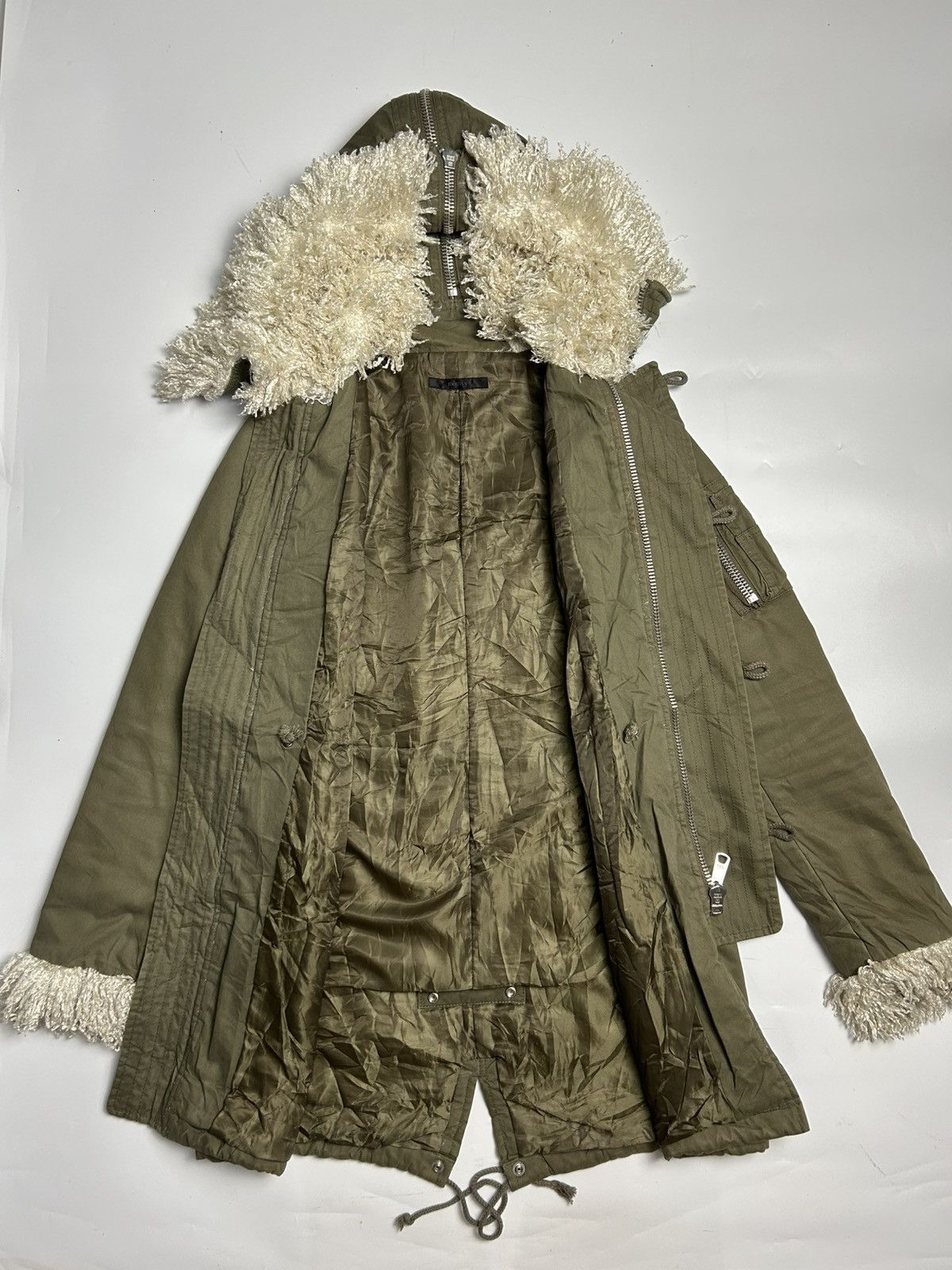 Japanese Brand × MOUSSY MOUSSY FAUX FUR HOODIE MULTI POCKET PARKA STYLE JACKET Size S / US 4 / IT 40 - 2 Thumbnail