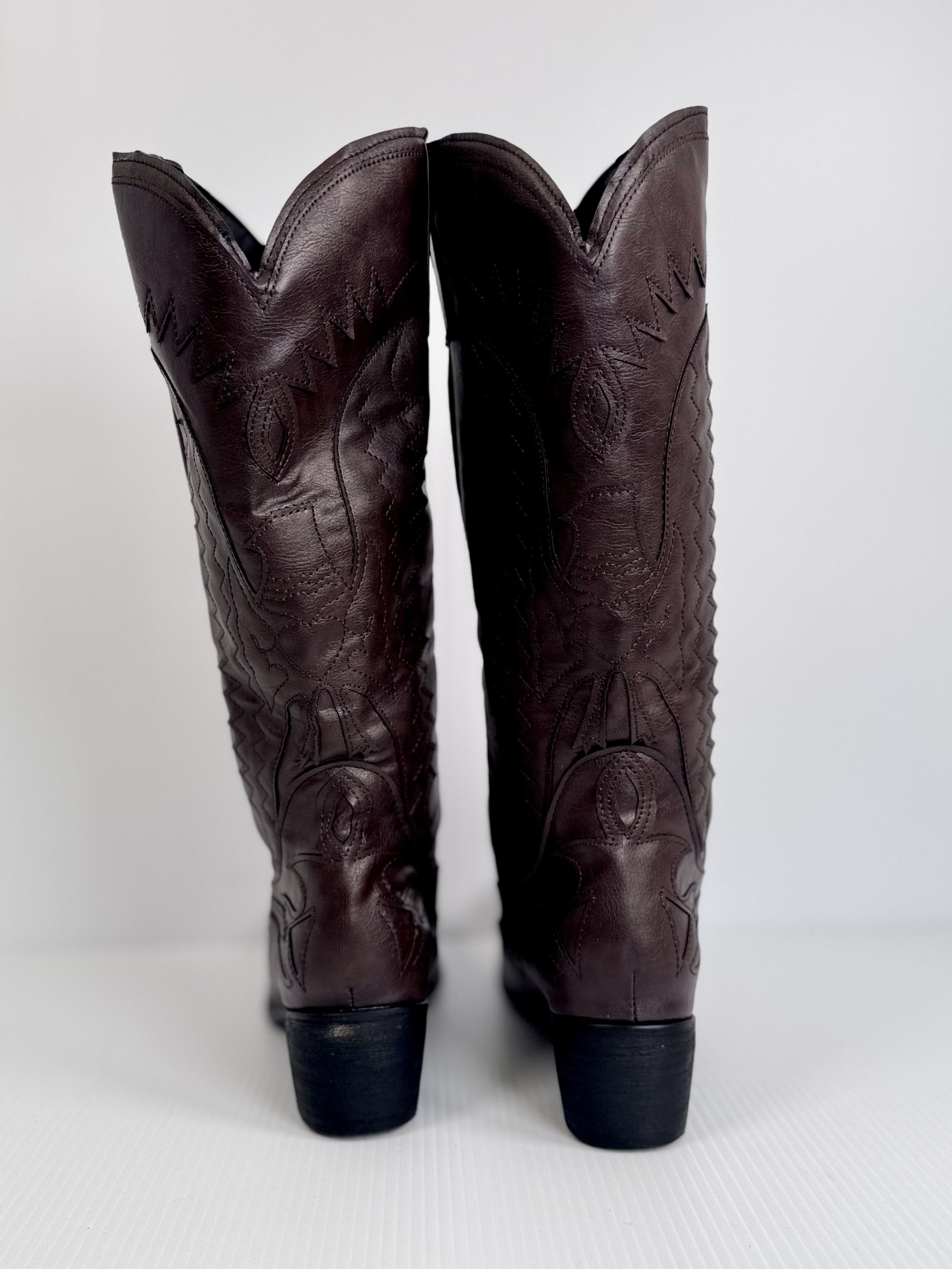 Other Unisex Retro FAUX LEATHER Western Cowboy Boots (45 EU) Size US 14 / EU 47 - 8 Thumbnail