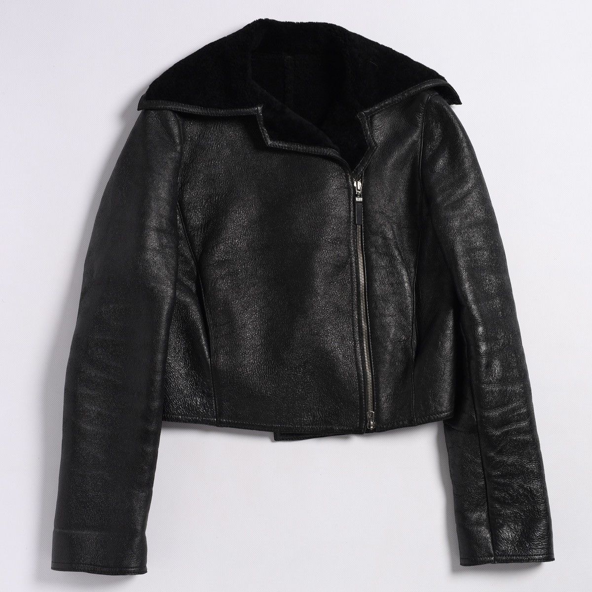 Gianfranco Ferre Gianfranco Ferre GFF Leather Pelle Shearling Crop Jacket Vin Size M / US 6-8 / IT 42-44 - 4 Thumbnail