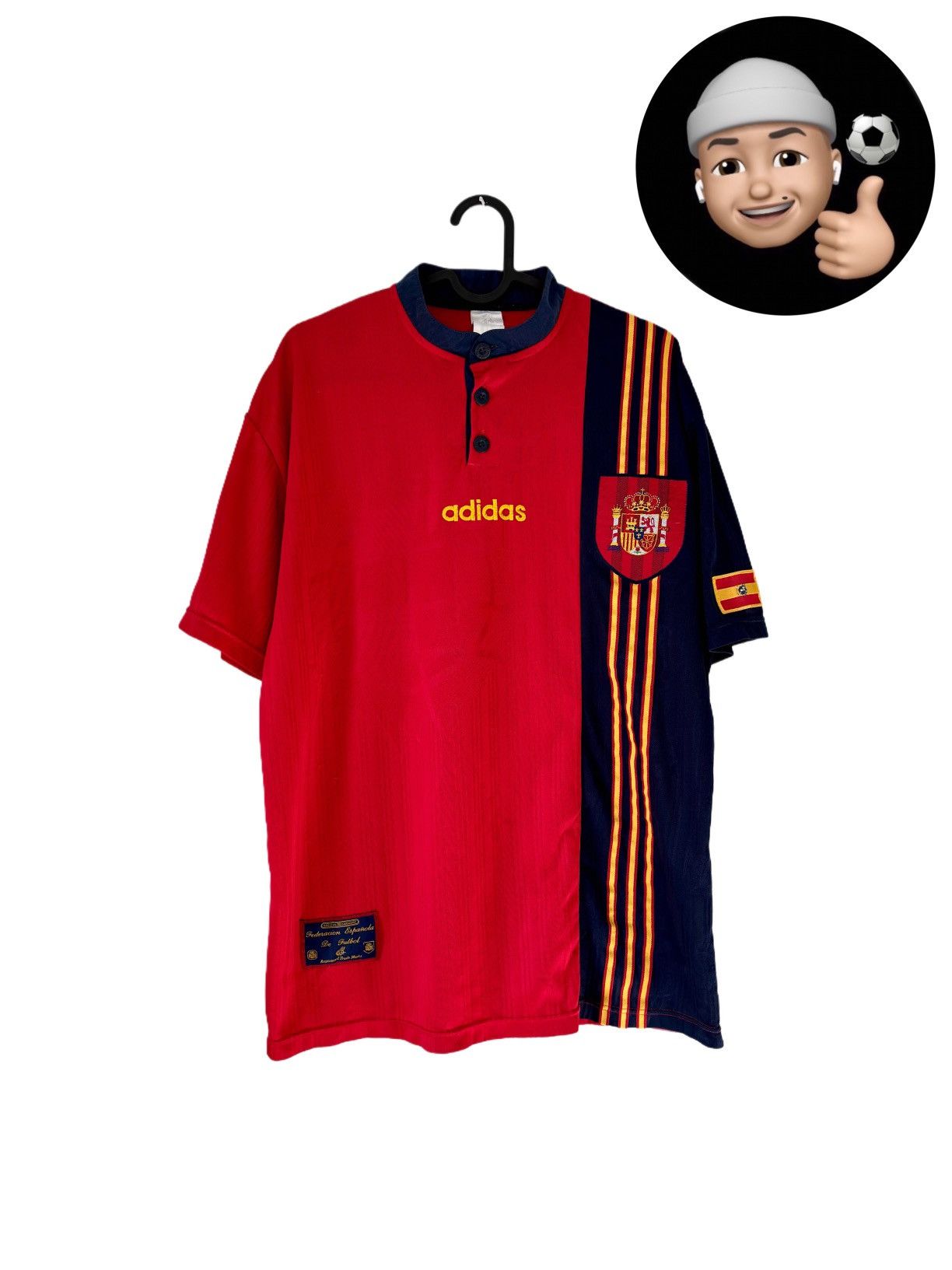 Adidas × Vintage 1996 1998 Spain National Adidas Vintage Home Soccer Jersey L Size US L / EU 52-54 / 3 - 1 Thumbnail