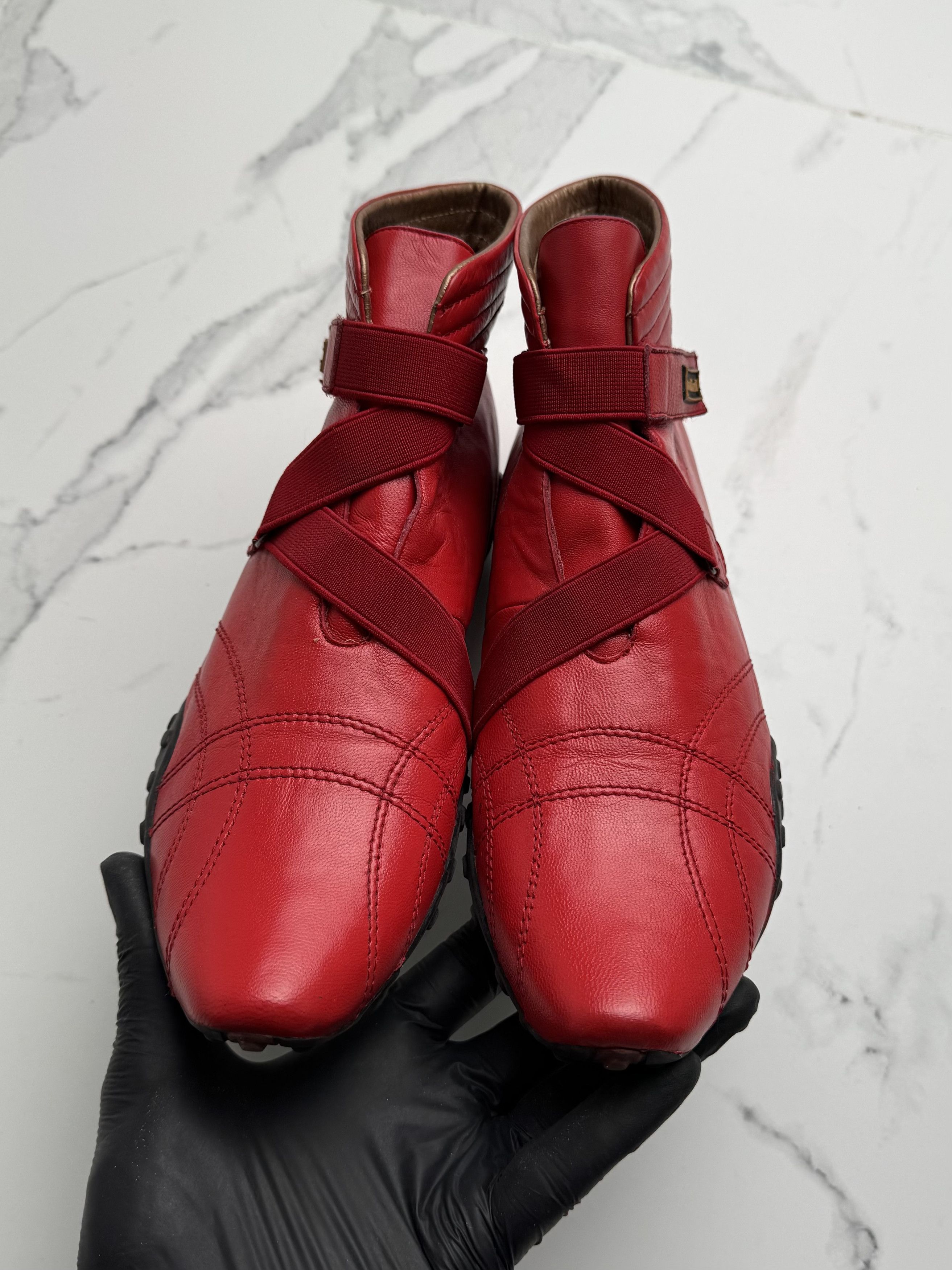 Other Vintage Leather Ankle Boots Low Wedge Soft Sole Booties Size US 9 / IT 39 - 6 Thumbnail