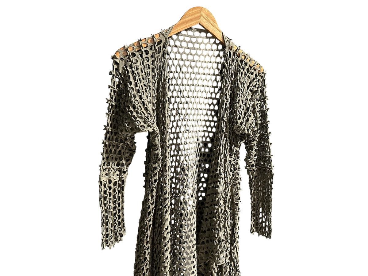 Japanese Brand 🔥Y2K Japanese Asymmetric Laser Cut Mesh Suede Cardigan Size US M / EU 48-50 / 2 - 2 Thumbnail
