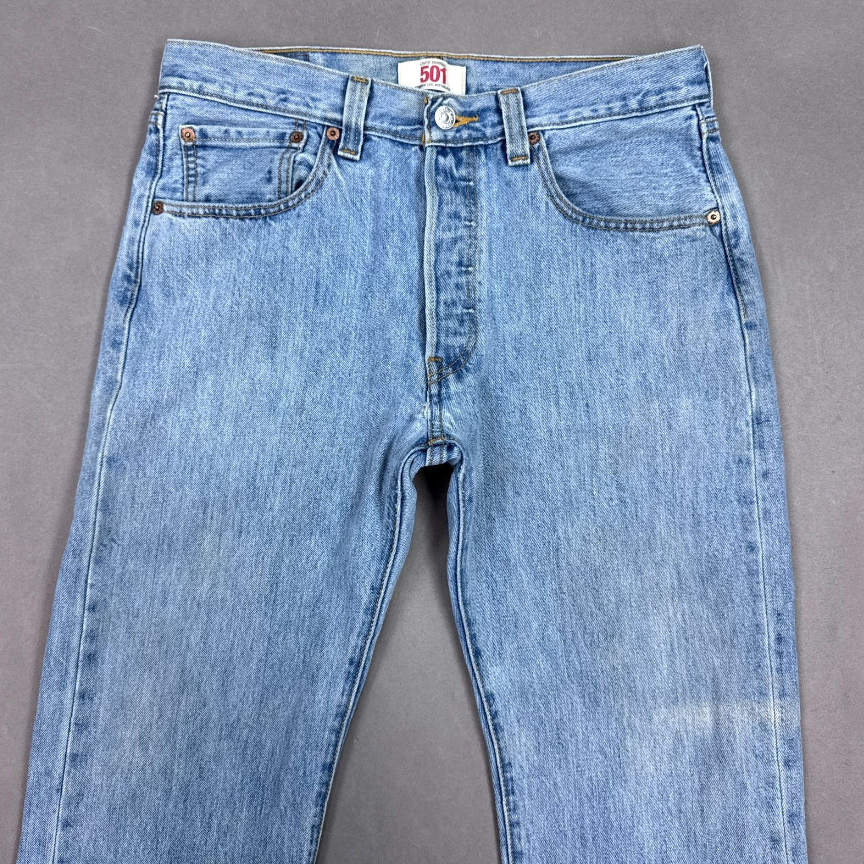 Levi's Levis 501 Jeans Mens 32x29 Blue Button Fly Denim Straight Pants 5-Pocket Size US 32 / EU 48 - 4 Thumbnail
