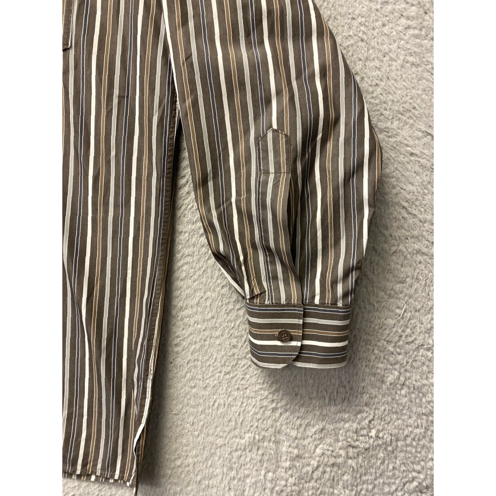 Ermenegildo Zegna Ermenegildo Zegna Button Shirt Striped Brown Cotton XL Men Regular Button-Up Shirt Size US XL / EU 56 / 4 - 3 Thumbnail