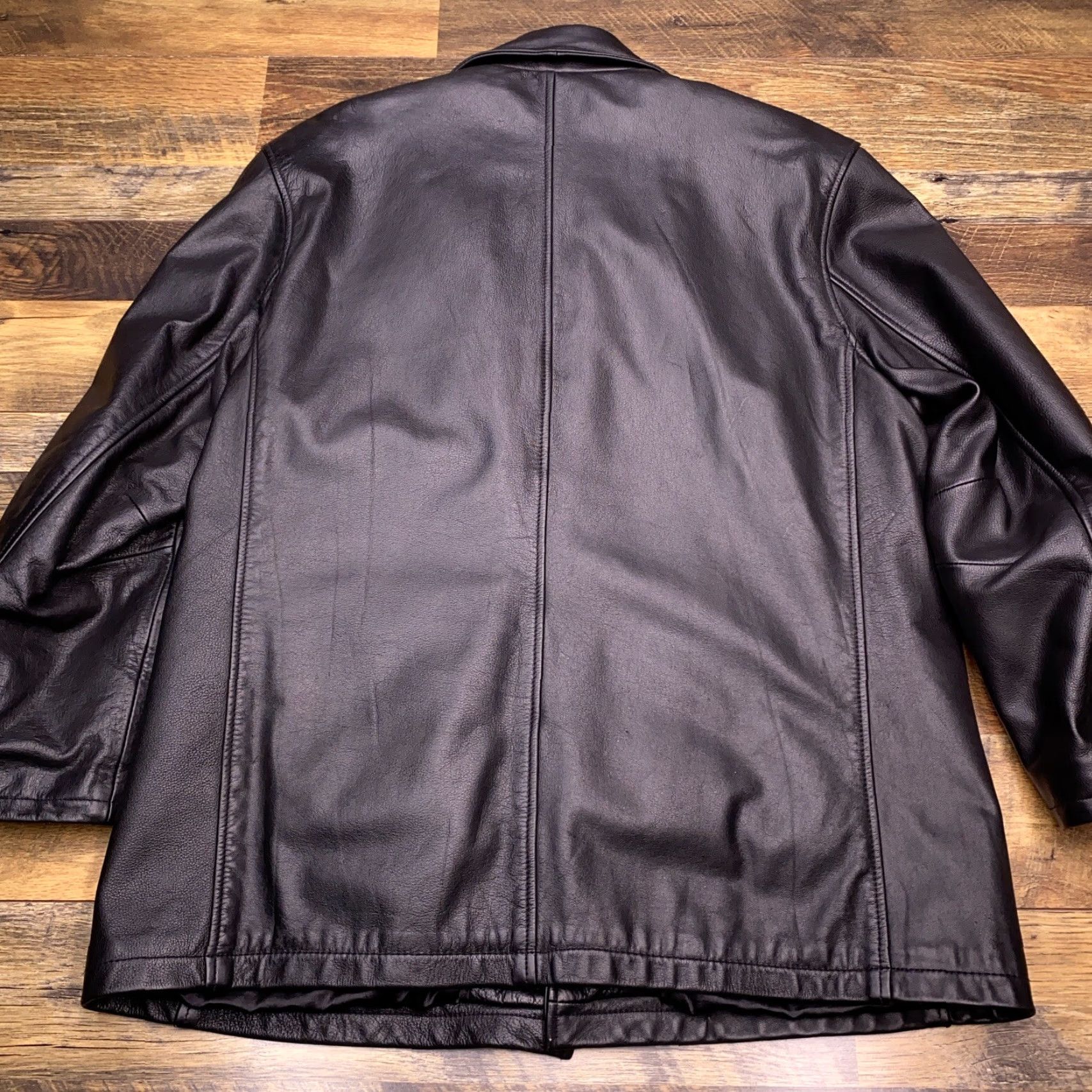 Vintage Whet Blu Leather Jacket Mens M Black Lined Thinsulate 3M Zip Pocket Blazer Winter Spring Fall Solid Mid-Length Jacket** Size US M / EU 48-50 / 2 - 2 Thumbnail