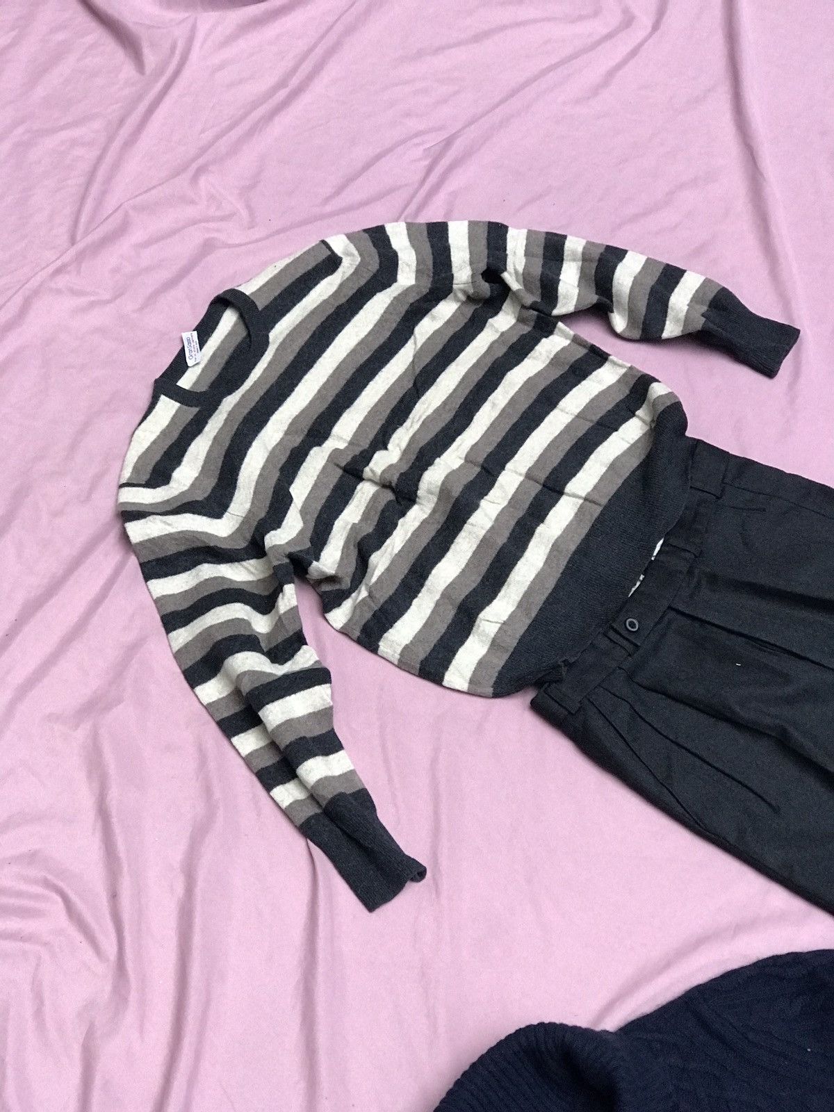 Gran Sasso GRAN SASSO DENSE WOOL & CASHMERE BLEND STRIP CREWNECK JUMPER Size M / US 6-8 / IT 42-44 - 4 Thumbnail