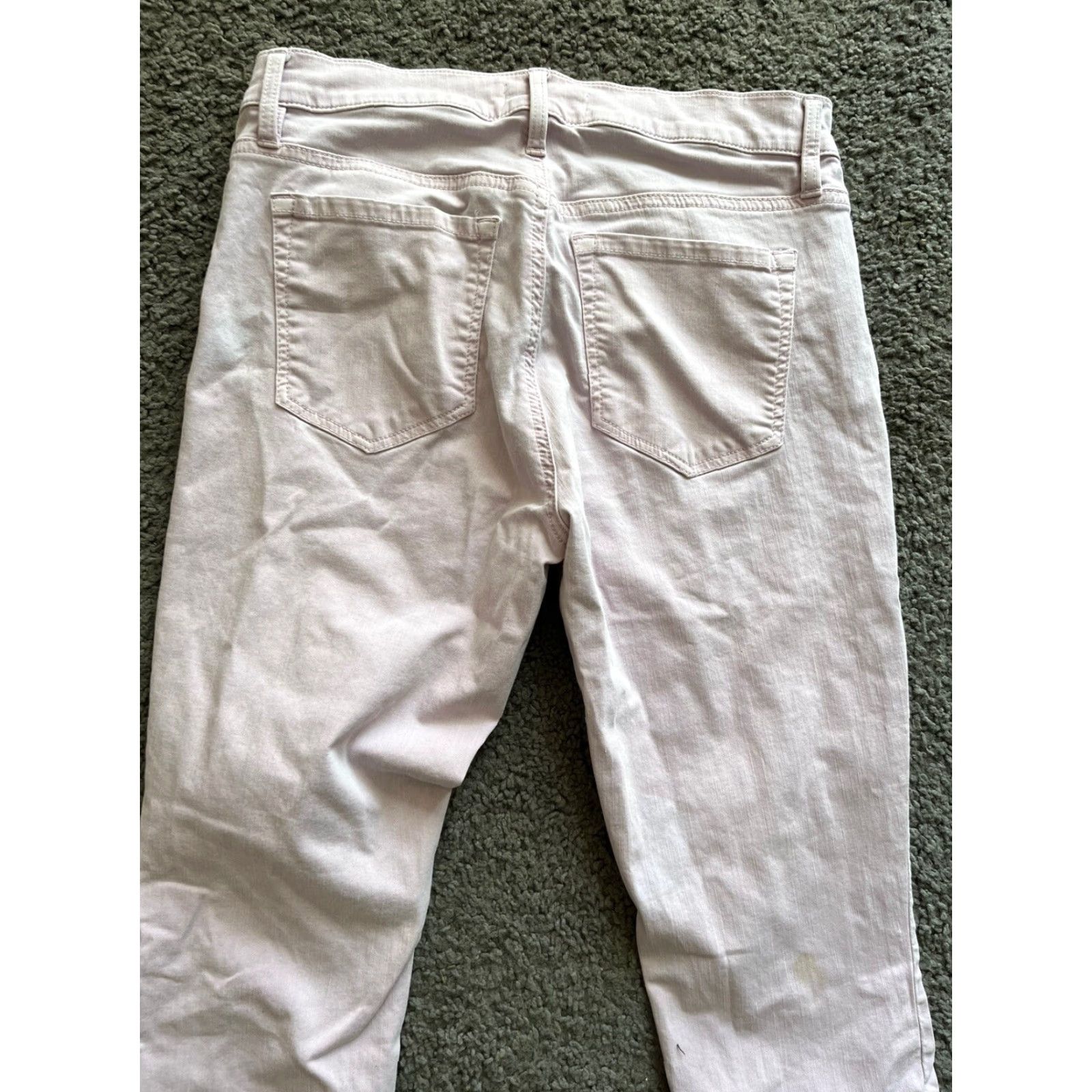 Ann Taylor Ann Taylor Loft Jeans Women 4 Pink Denim 5-Pocket Zipper Button Fringe Skinny Mid Rise Inseam 26 Womens Size 27" / US 4 / IT 40 - 4 Thumbnail