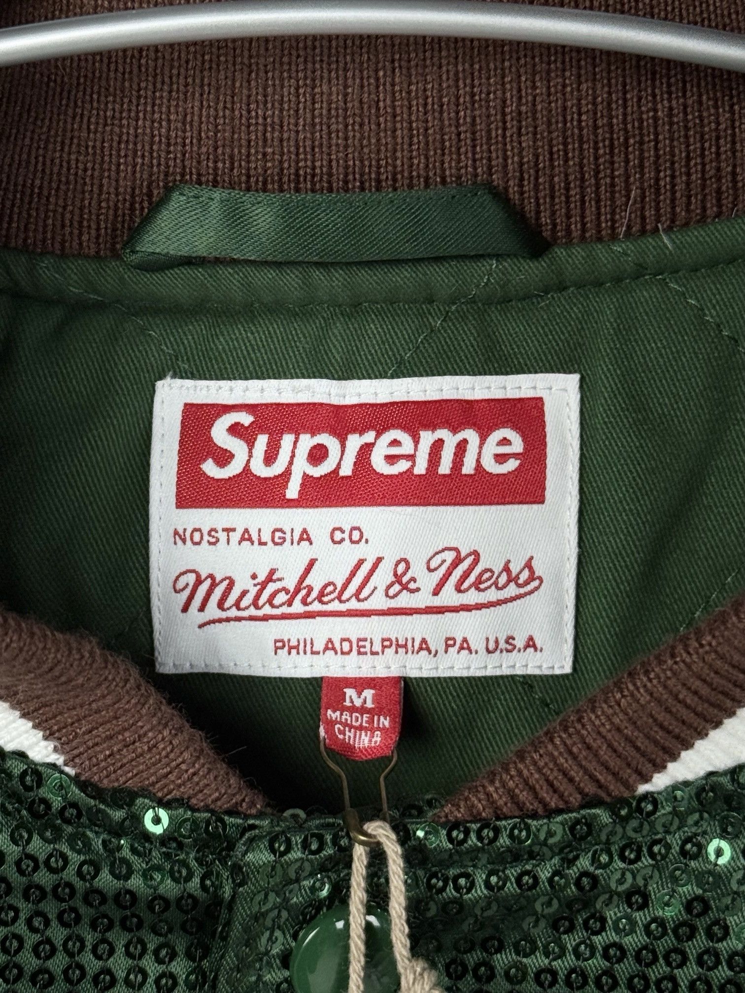 Mitchell & Ness × Supreme Supreme Mitchell & Ness Sequin Varsity Jacket Size US M / EU 48-50 / 2 - 7 Thumbnail