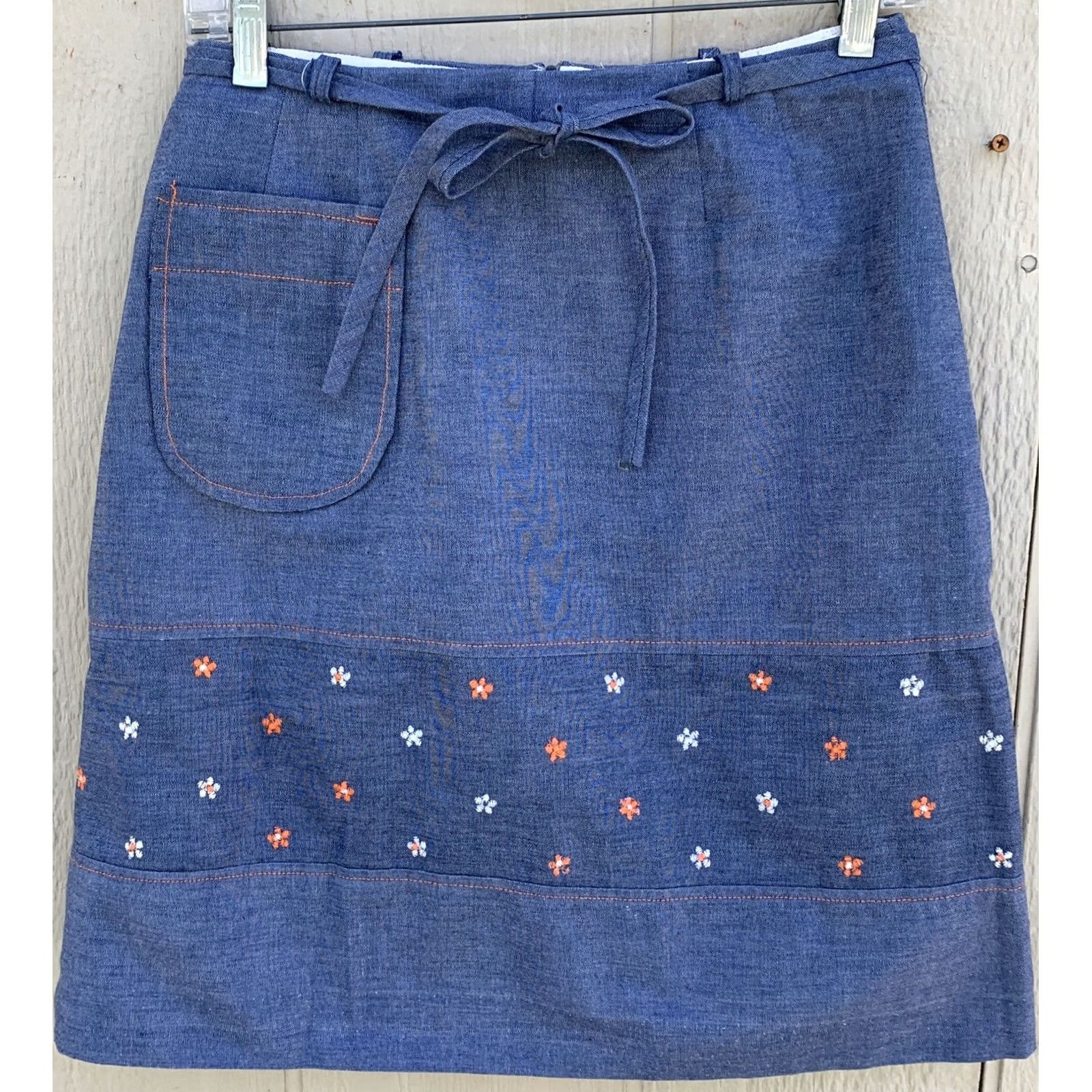 Vintage VINTAGE By David Smith Denim Skirt Skort 14 1960s 60s 70s Chambray Blue Size 36" / US 14 / IT 50 - 4 Thumbnail