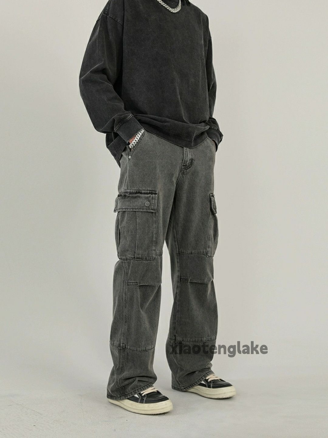 Jean × Vintage washed faded y2k skate hiphop baggy cargo jeans Size US 32 / EU 48 - 2 Thumbnail