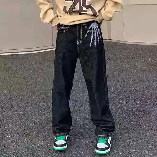 Japanese Brand × Jean Vintage Embroidery Bone Denim Jeans Men Size US 32 / EU 48 - 1 Thumbnail