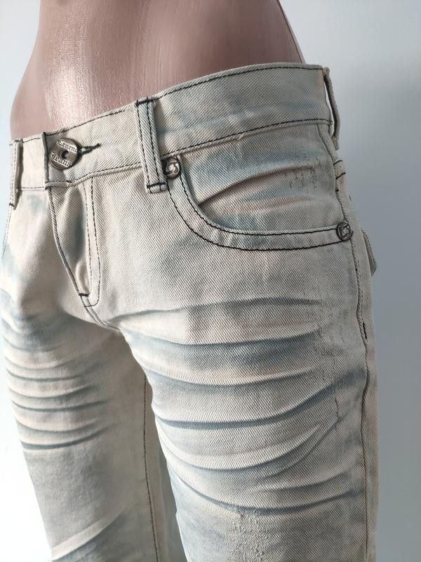 Japanese Brand Low rise Beige Jeans Bleached sz XXS Legend Jeans Size 29" - 6 Thumbnail