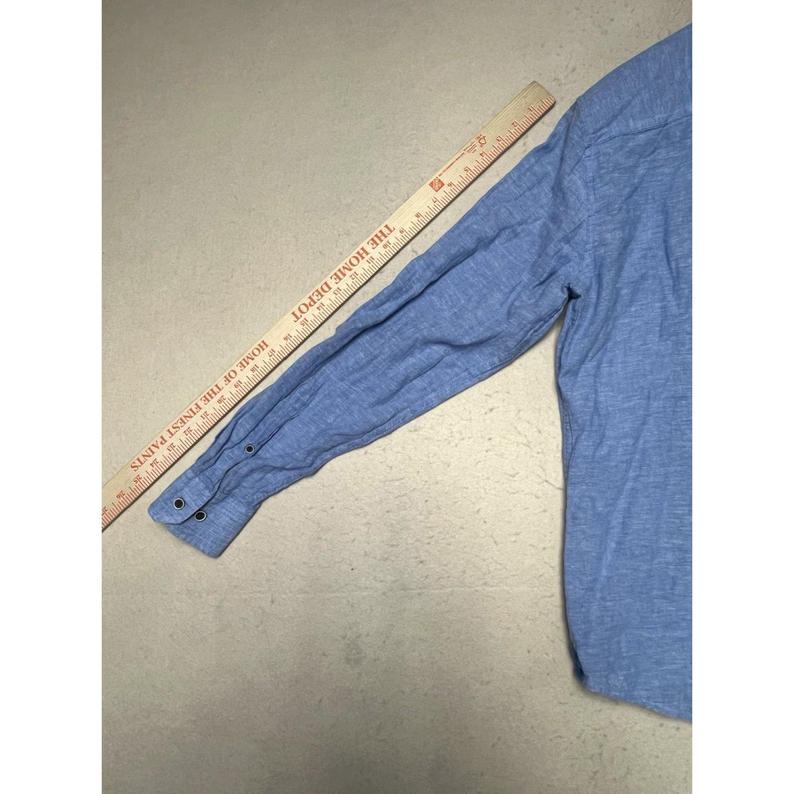 Vintage Report Collection Linen Button up Shirt Blue Mens Size Medium Size US M / EU 48-50 / 2 - 5 Thumbnail