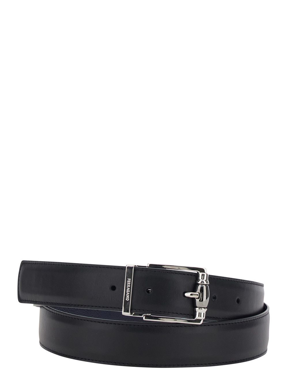 Salvatore Ferragamo Belt 'DOUBLE/ADJUSTABLE' with Black Leather Buckle Size ONE SIZE - 1 Thumbnail
