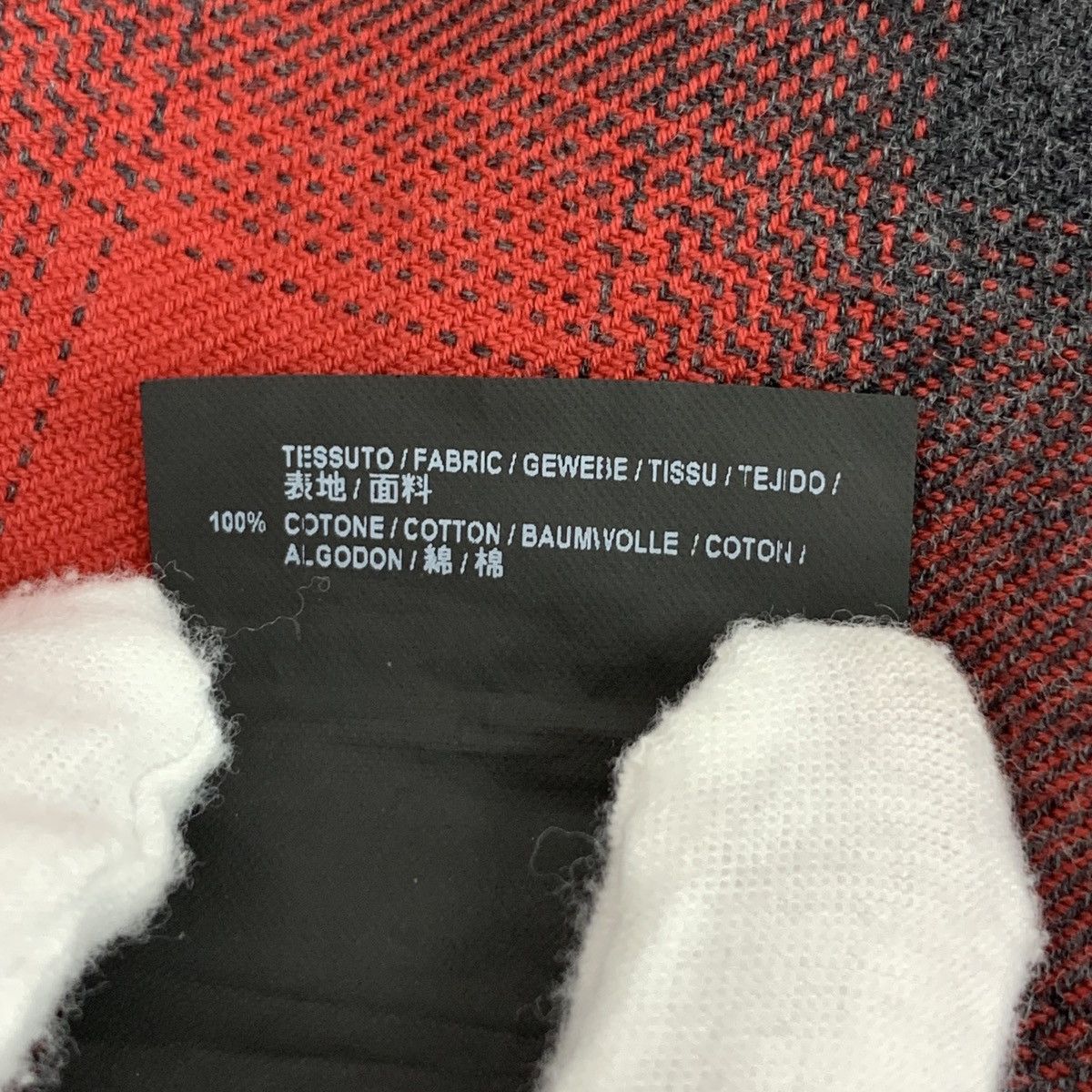 Balenciaga Balenciaga Red Plaid Cotton Bow Tie Long Sleeve Shirt K26WX Size S / US 4 / IT 40 - 7 Thumbnail