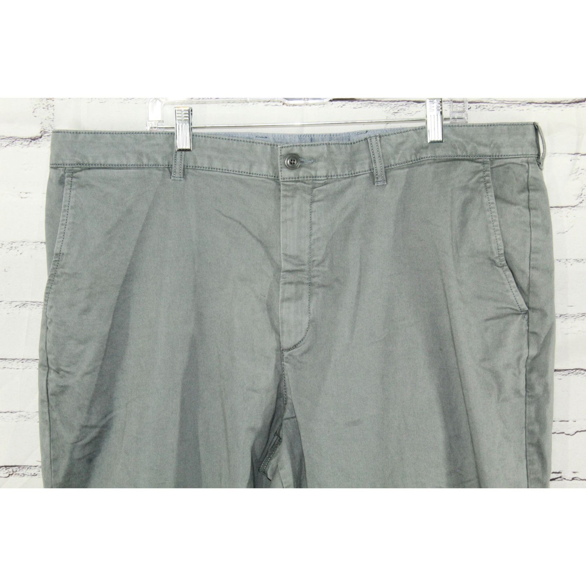 L.L. Bean LL Bean Men's Gray Natural Fit Pants Flat Front Chino Casual Size US 42 / EU 58 - 3 Thumbnail